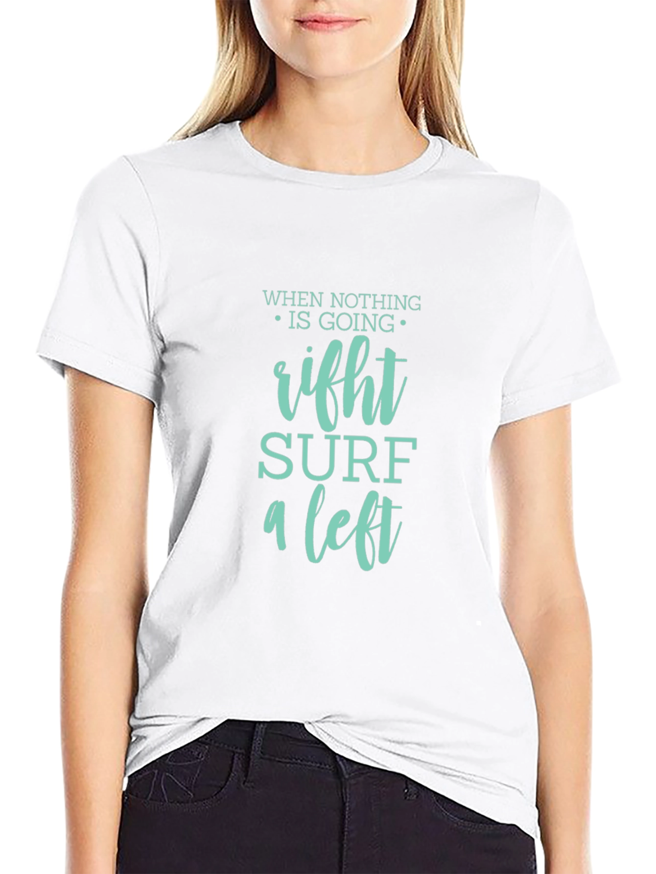 Surf a Left Black Graphic Tee