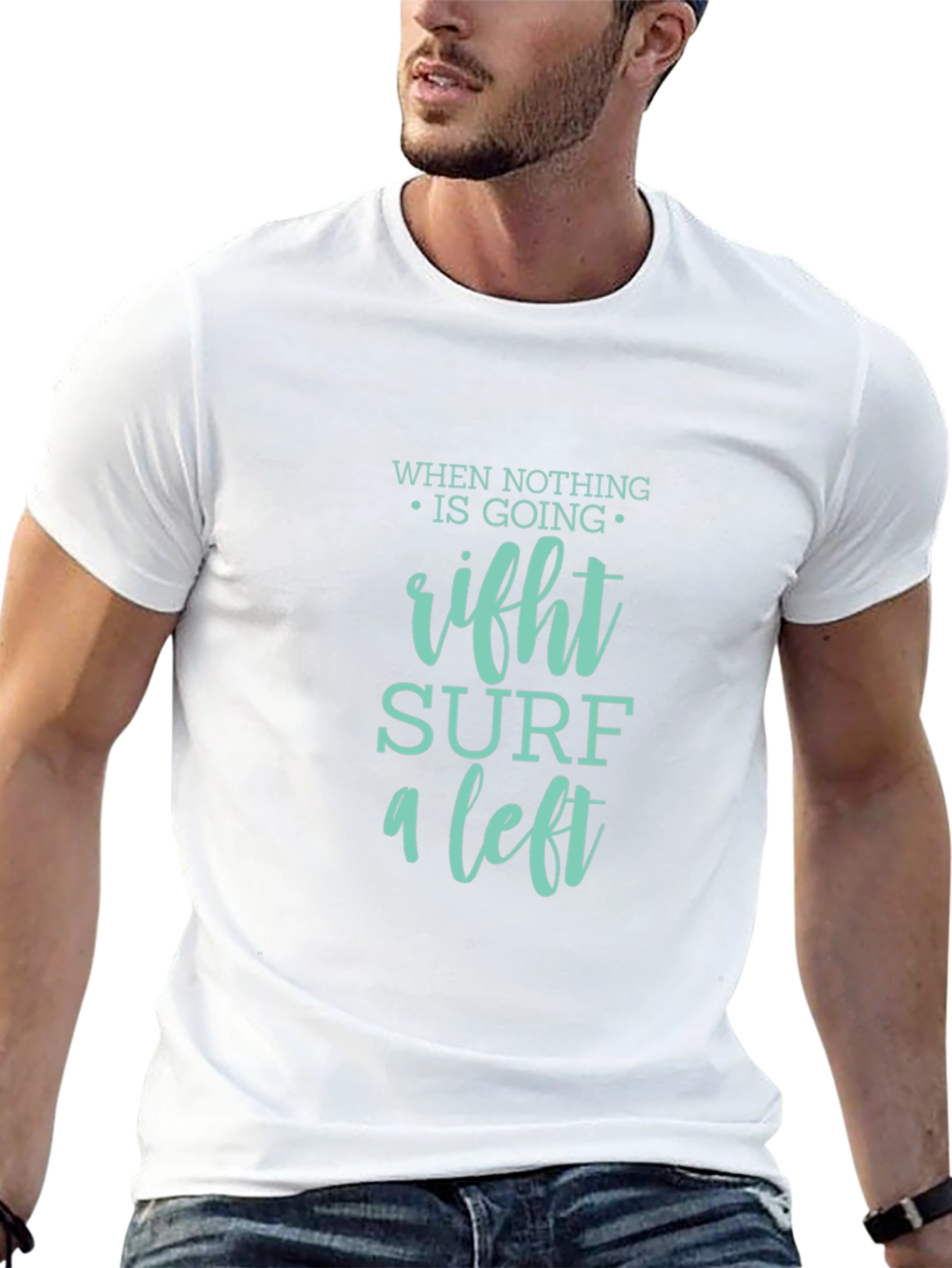 Surf a Left Black Graphic Tee