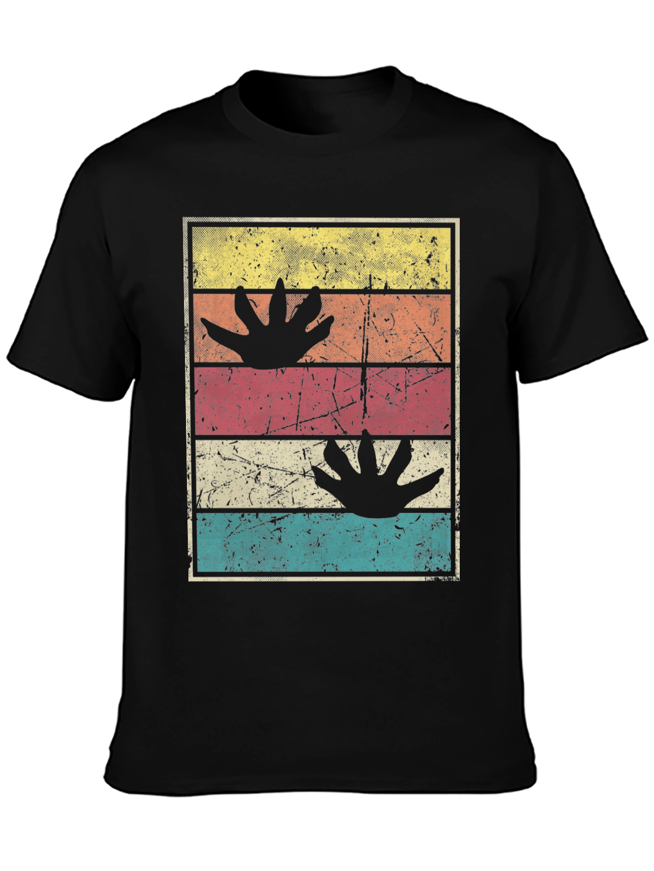 Retro Dinosaur Paw Print T-Shirt