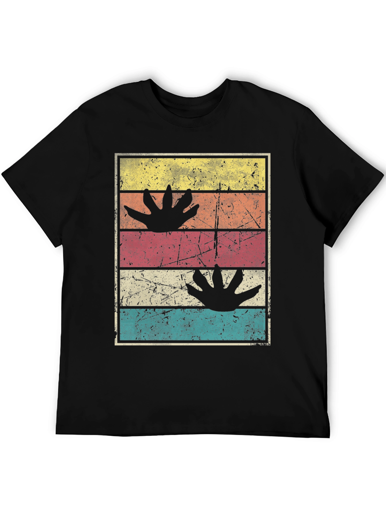 Retro Dinosaur Paw Print T-Shirt
