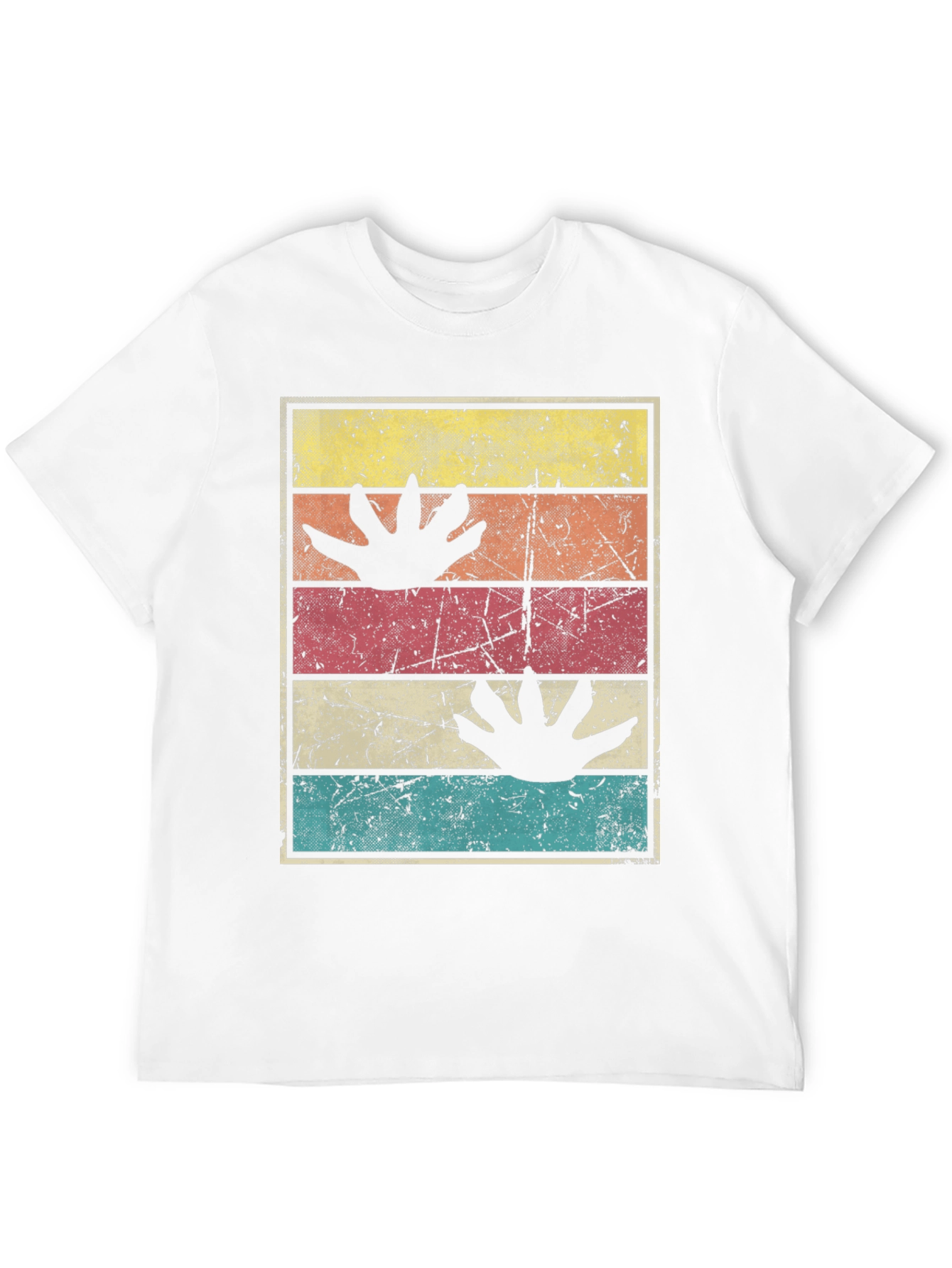 Retro Dinosaur Paw Print T-Shirt