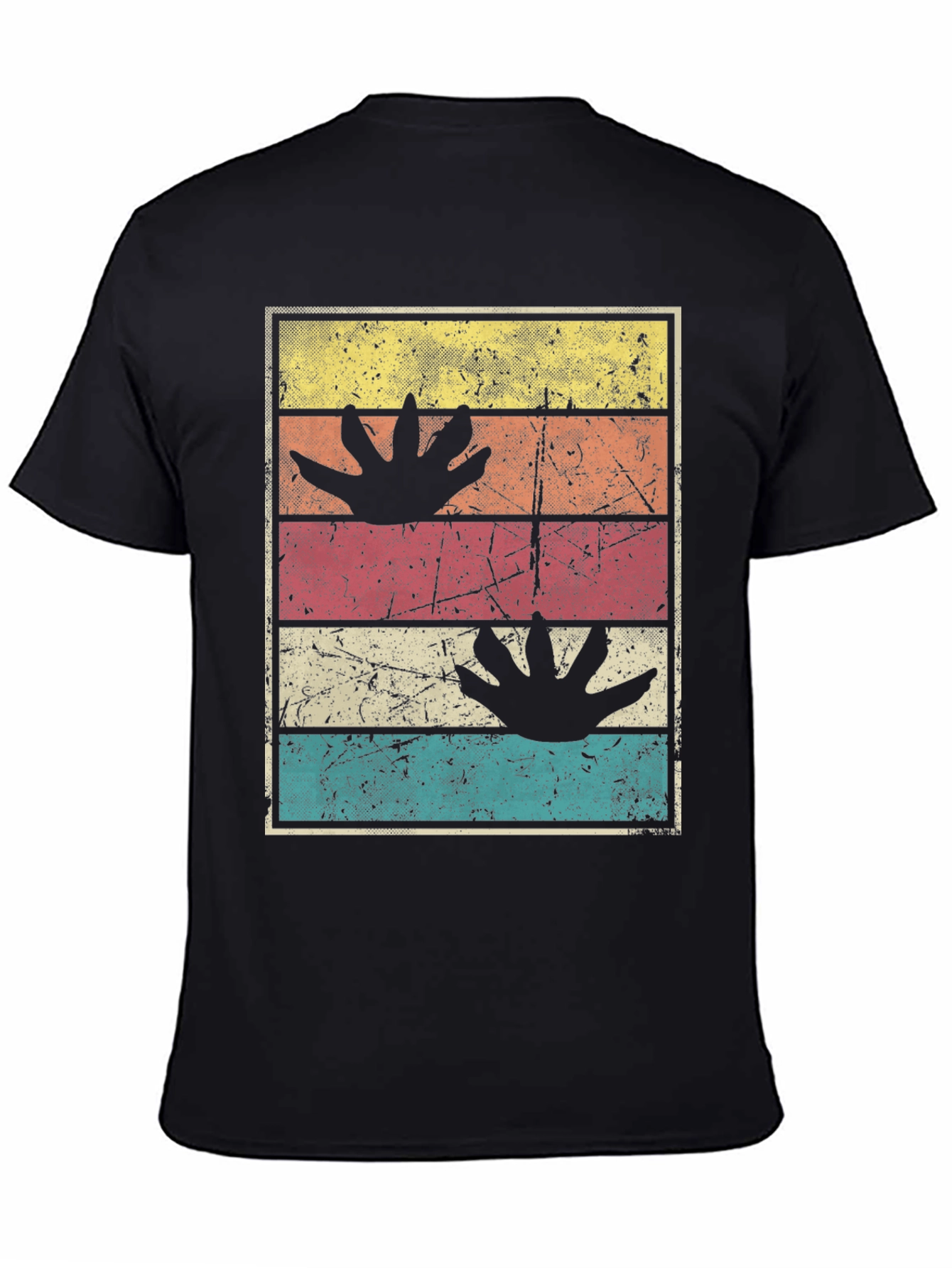 Retro Dinosaur Paw Print T-Shirt