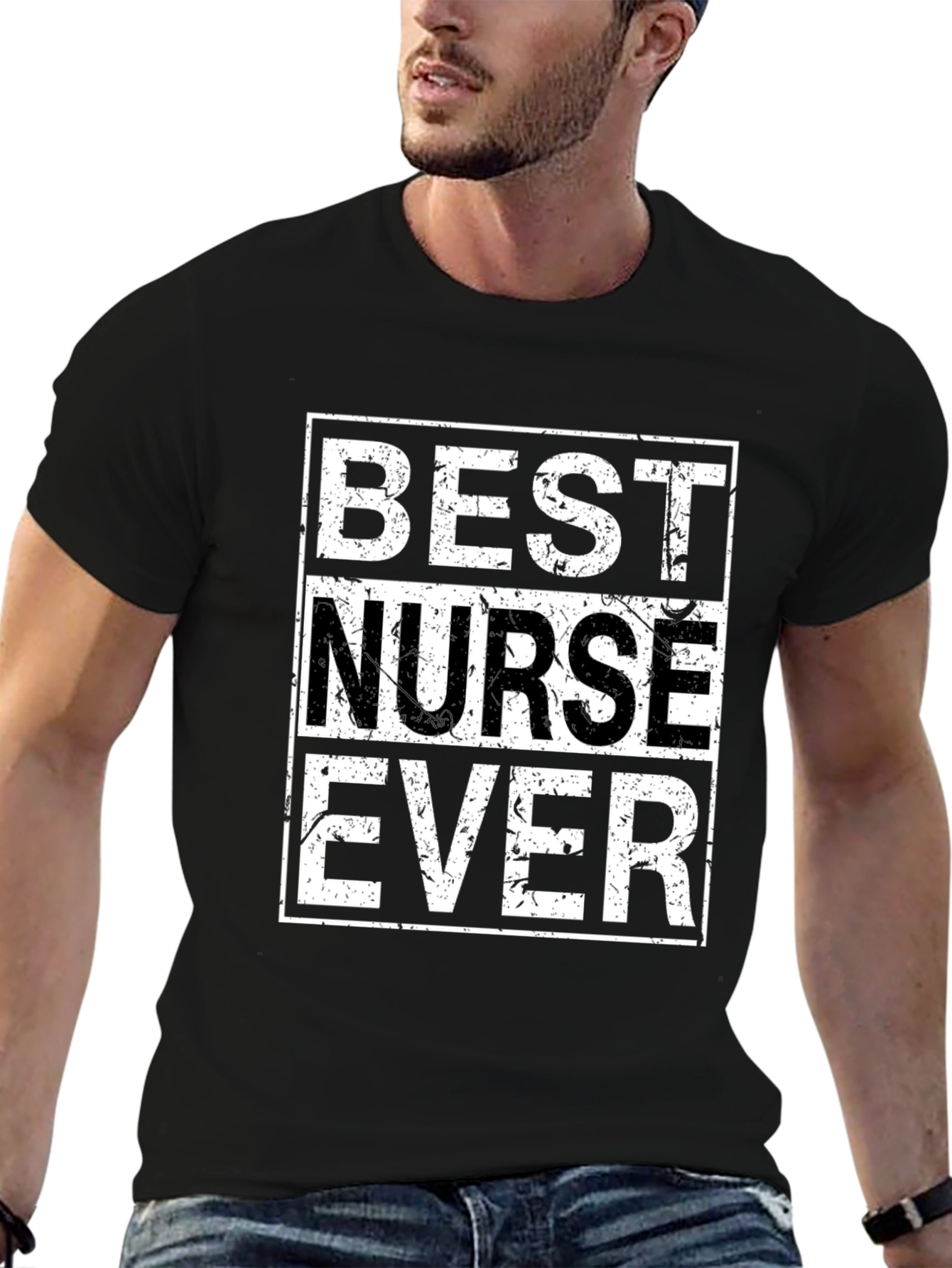 Best Nurse Ever Graphic Tee - Black Cotton T-Shirt