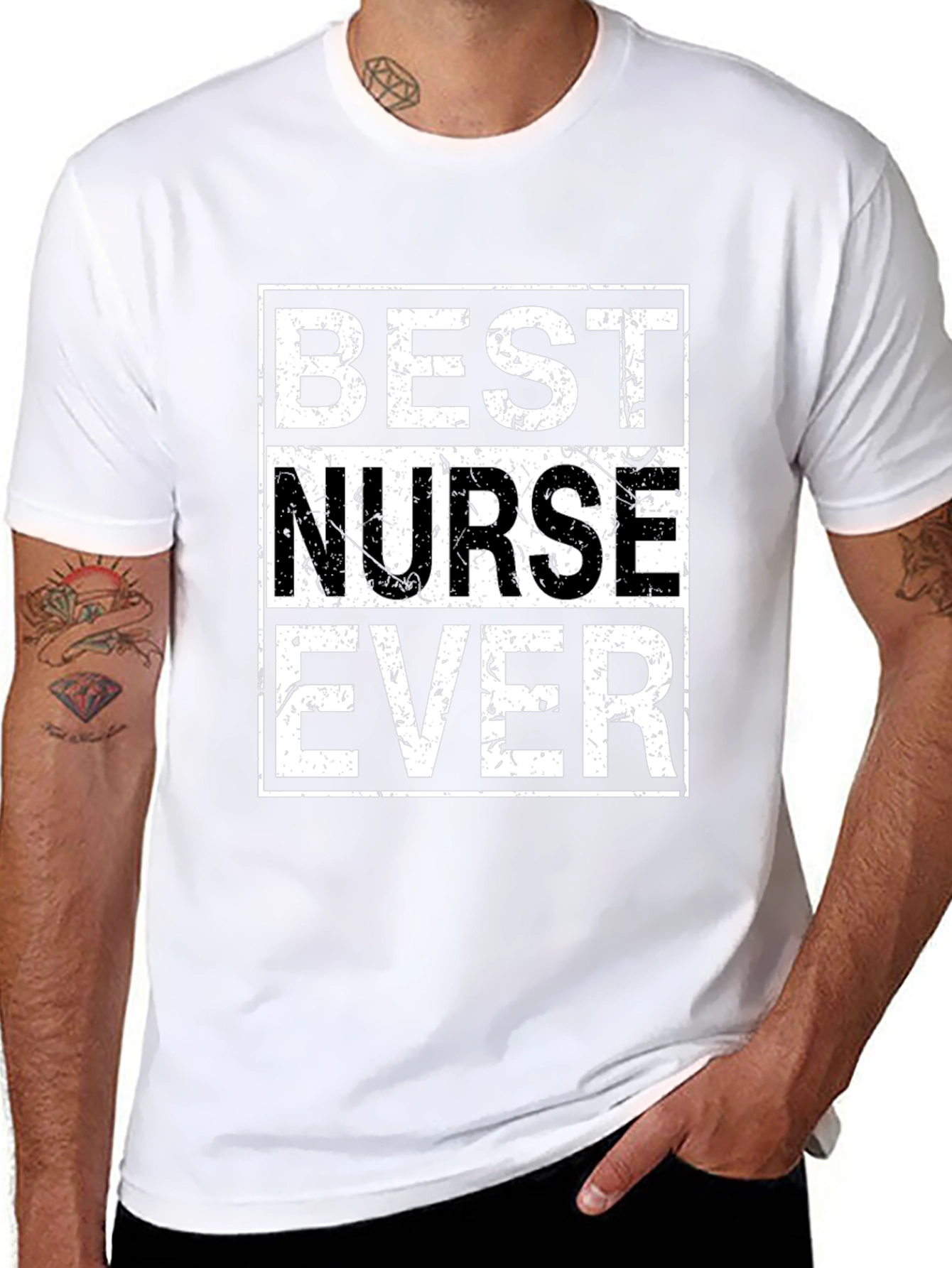 Best Nurse Ever Graphic Tee - Black Cotton T-Shirt
