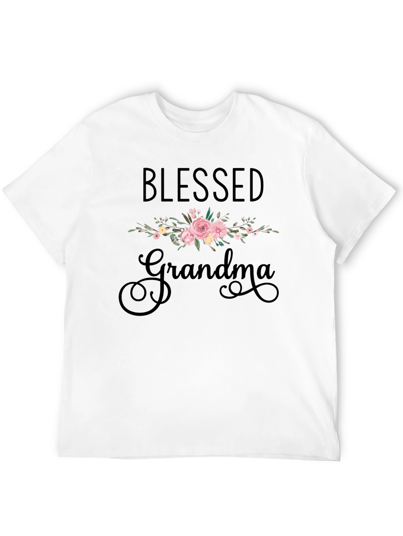 Blessed Grandma Floral T-Shirt - Black