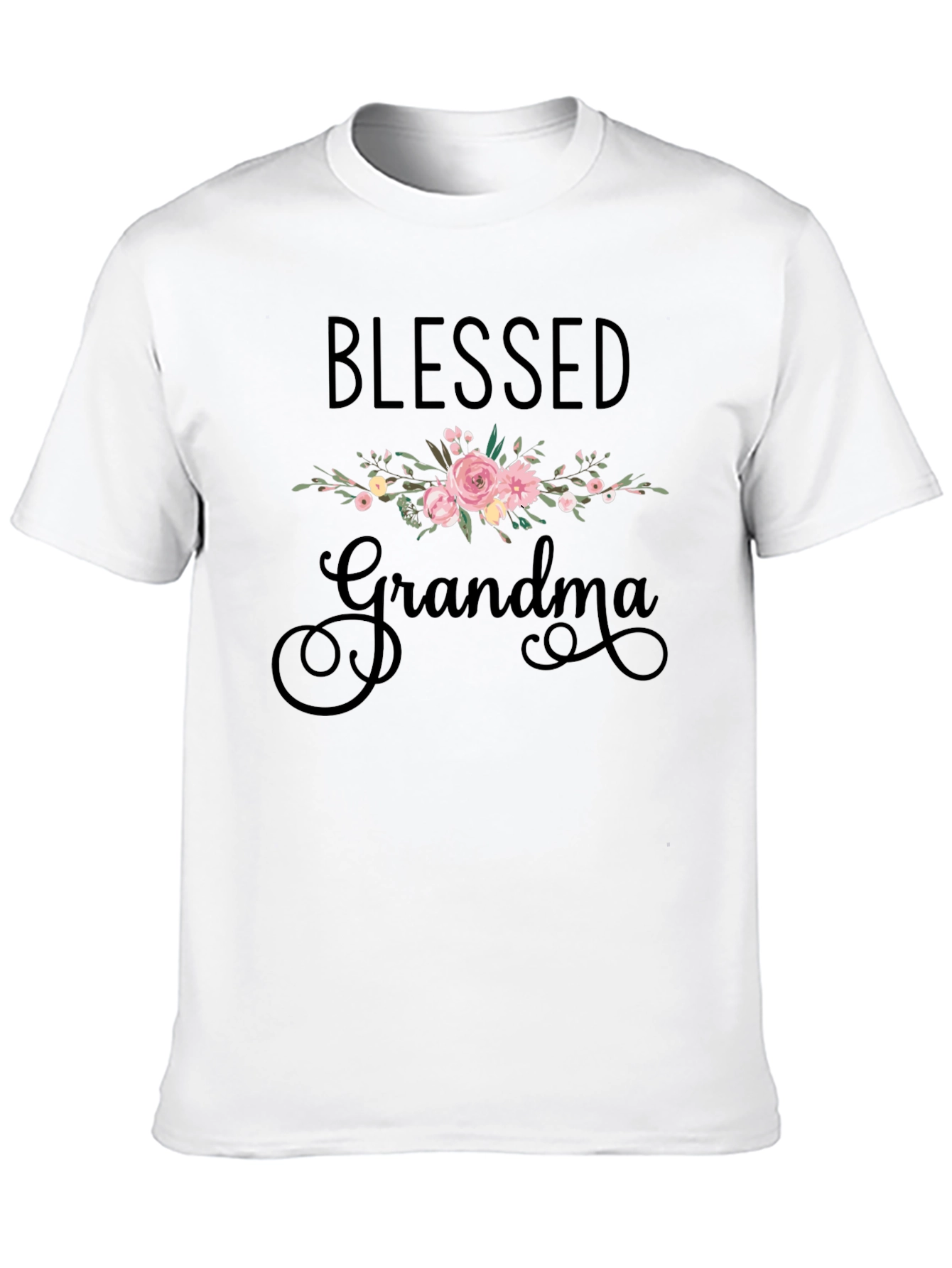 Blessed Grandma Floral T-Shirt - Black