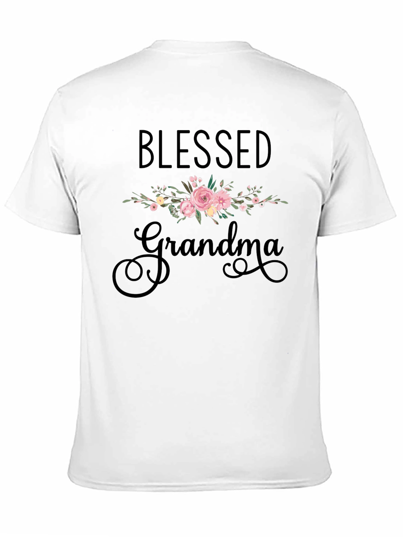 Blessed Grandma Floral T-Shirt - Black
