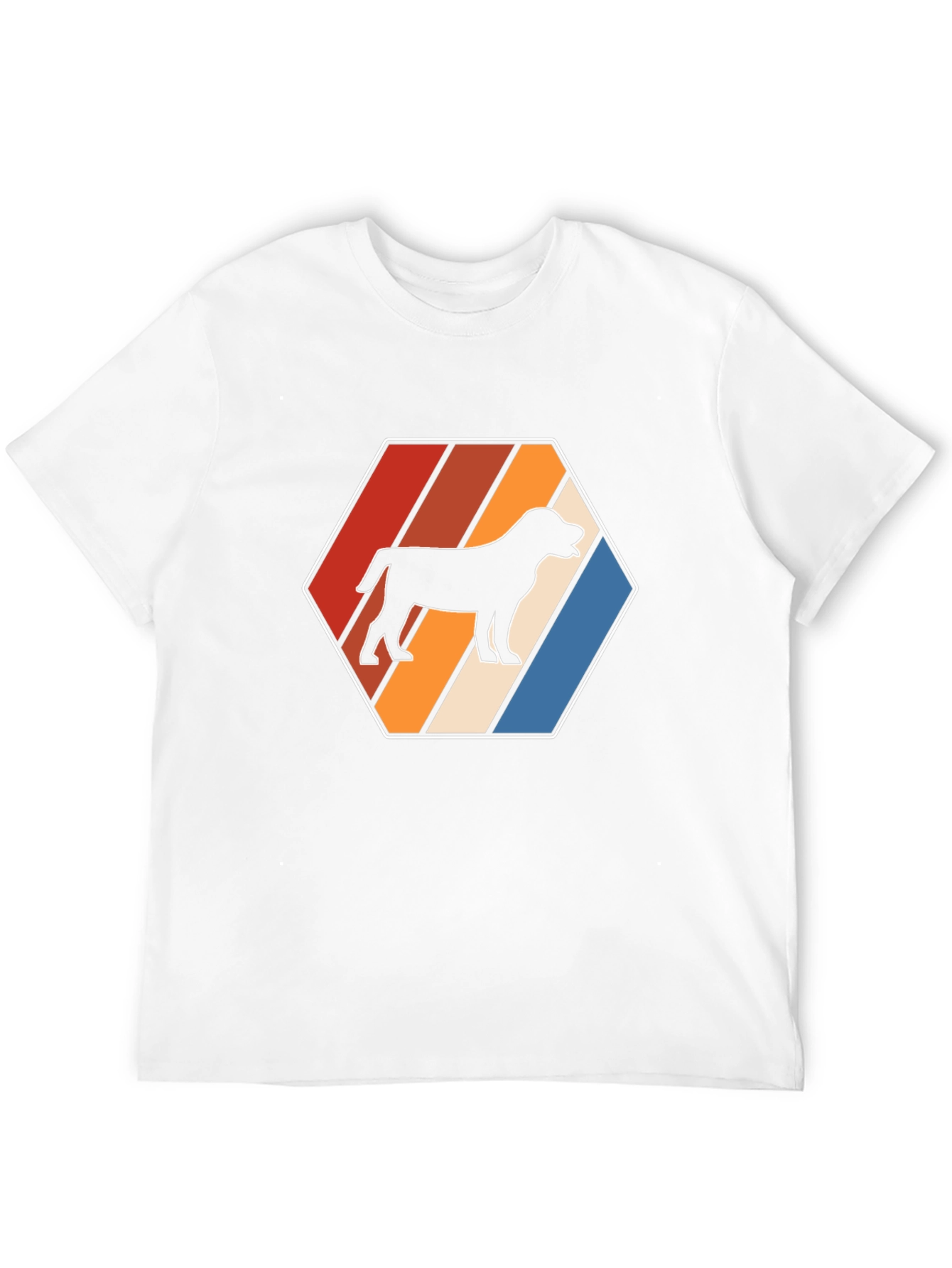 Retro Dog Silhouette Hexagon Graphic Tee
