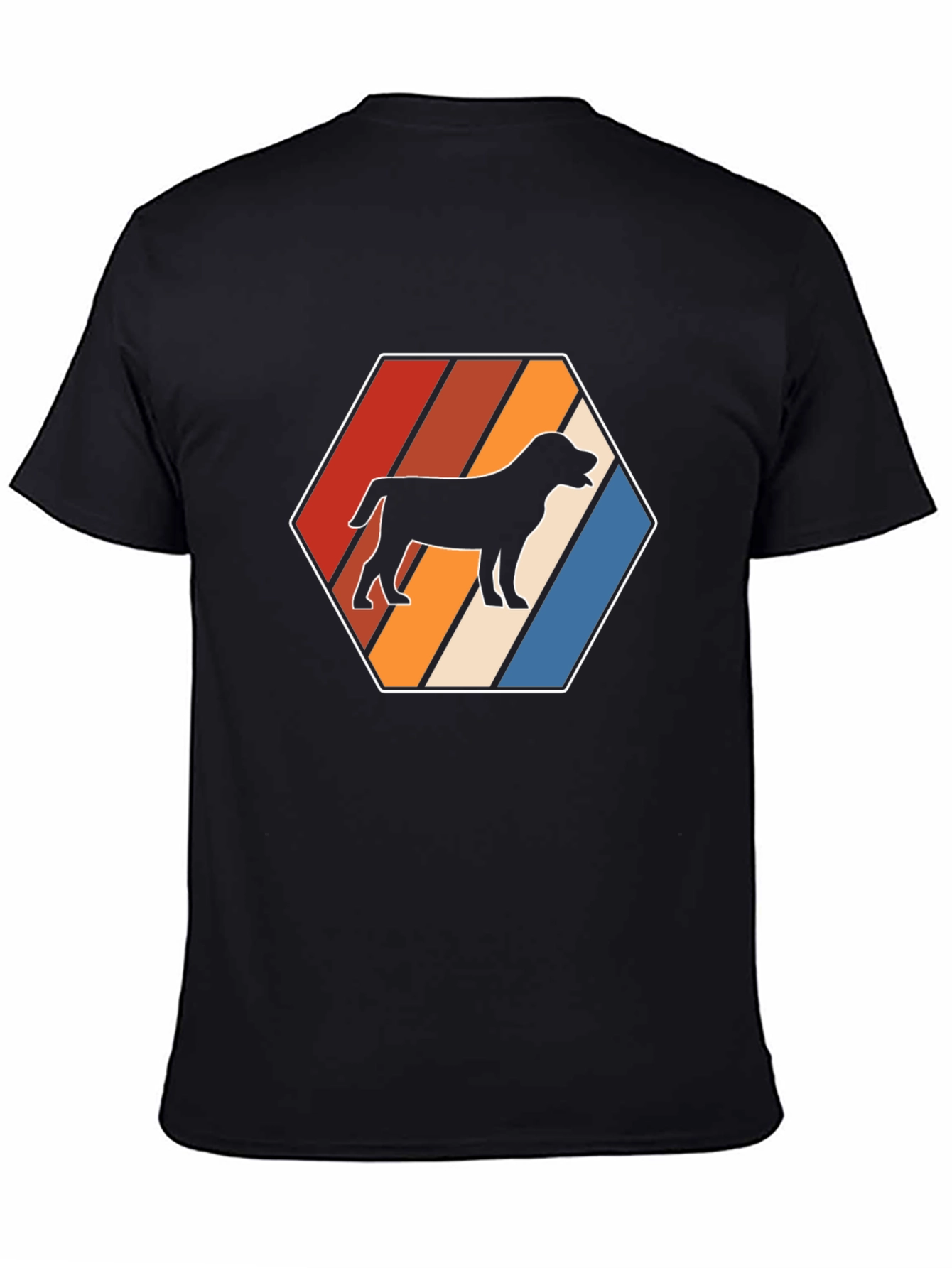 Retro Dog Silhouette Hexagon Graphic Tee