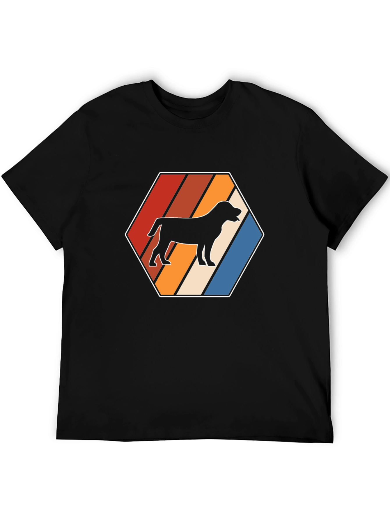 Retro Dog Silhouette Hexagon Graphic Tee