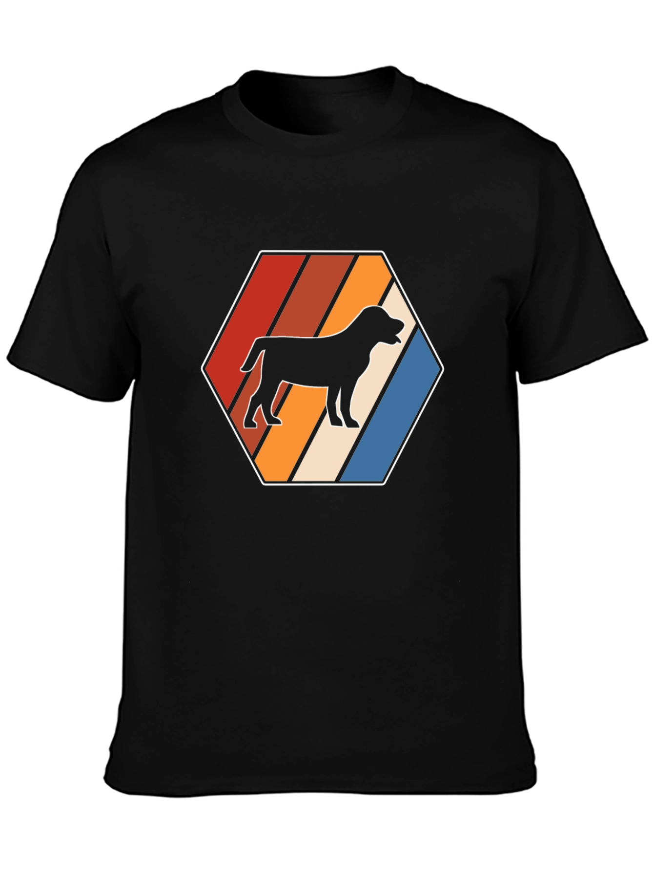 Retro Dog Silhouette Hexagon Graphic Tee