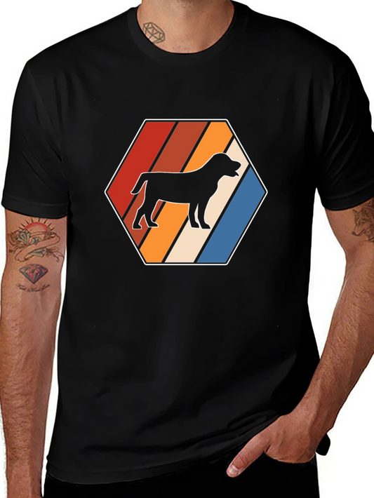 Retro Dog Silhouette Hexagon Graphic Tee