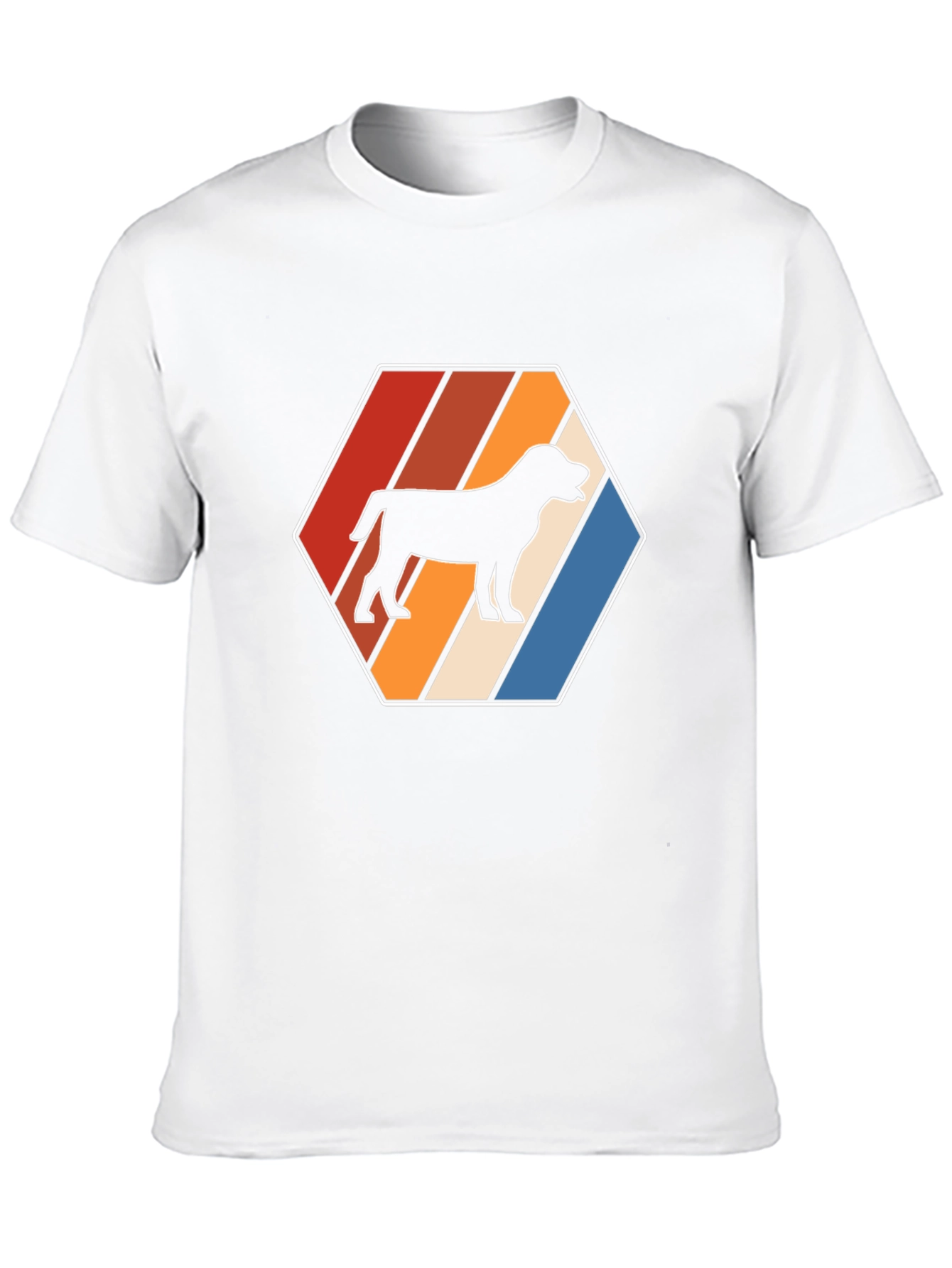 Retro Dog Silhouette Hexagon Graphic Tee