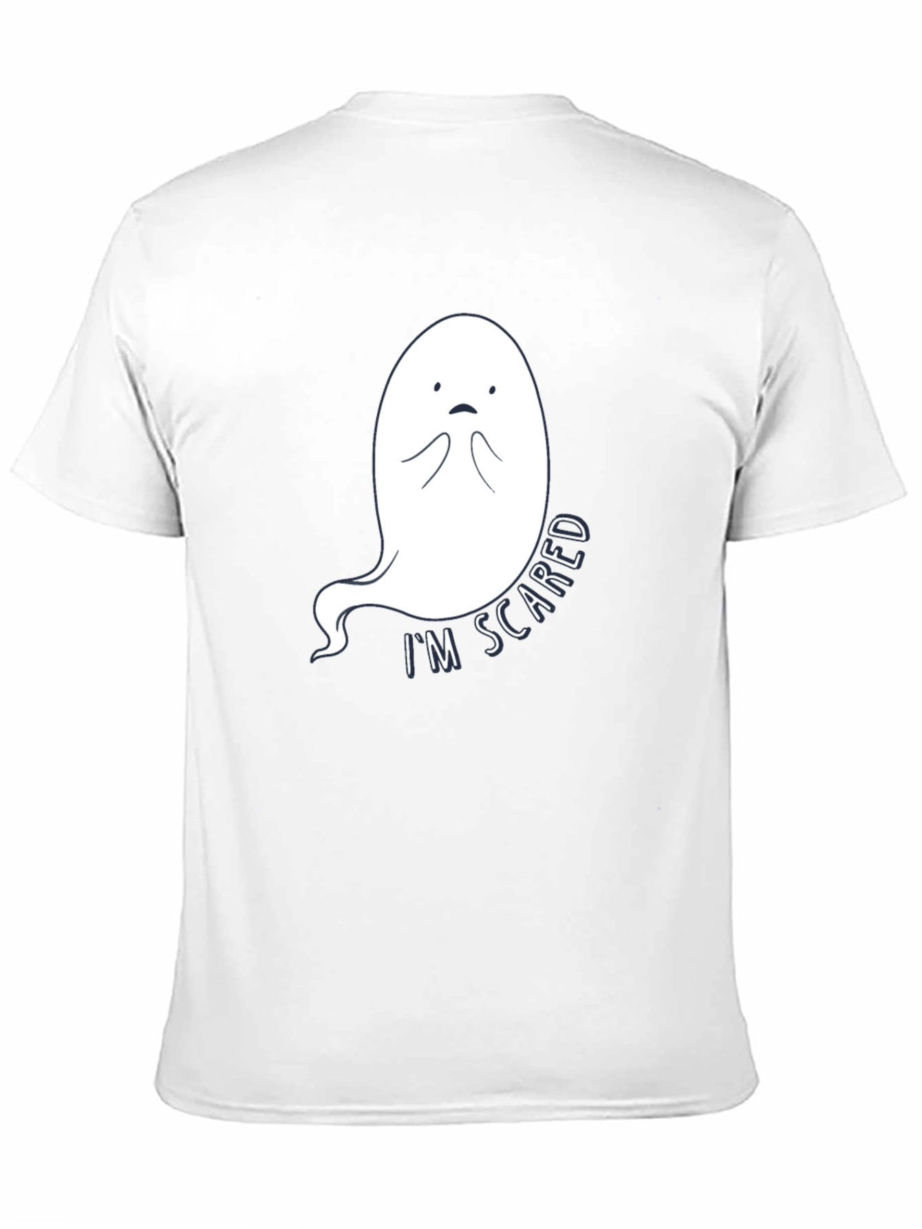 Scared Ghost Graphic Tee - Black Cotton T-Shirt