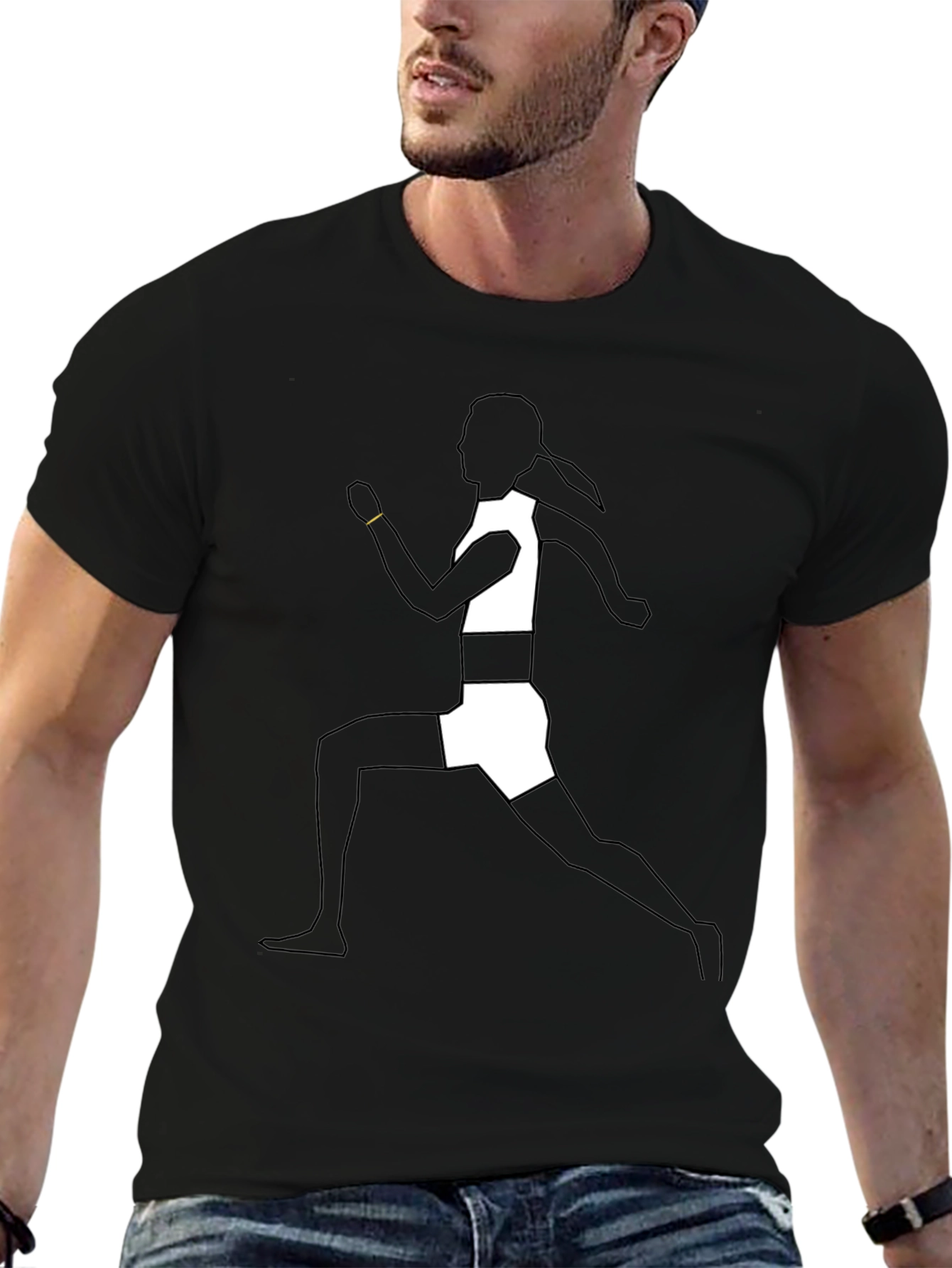 Runner Silhouette Graphic Tee - Black