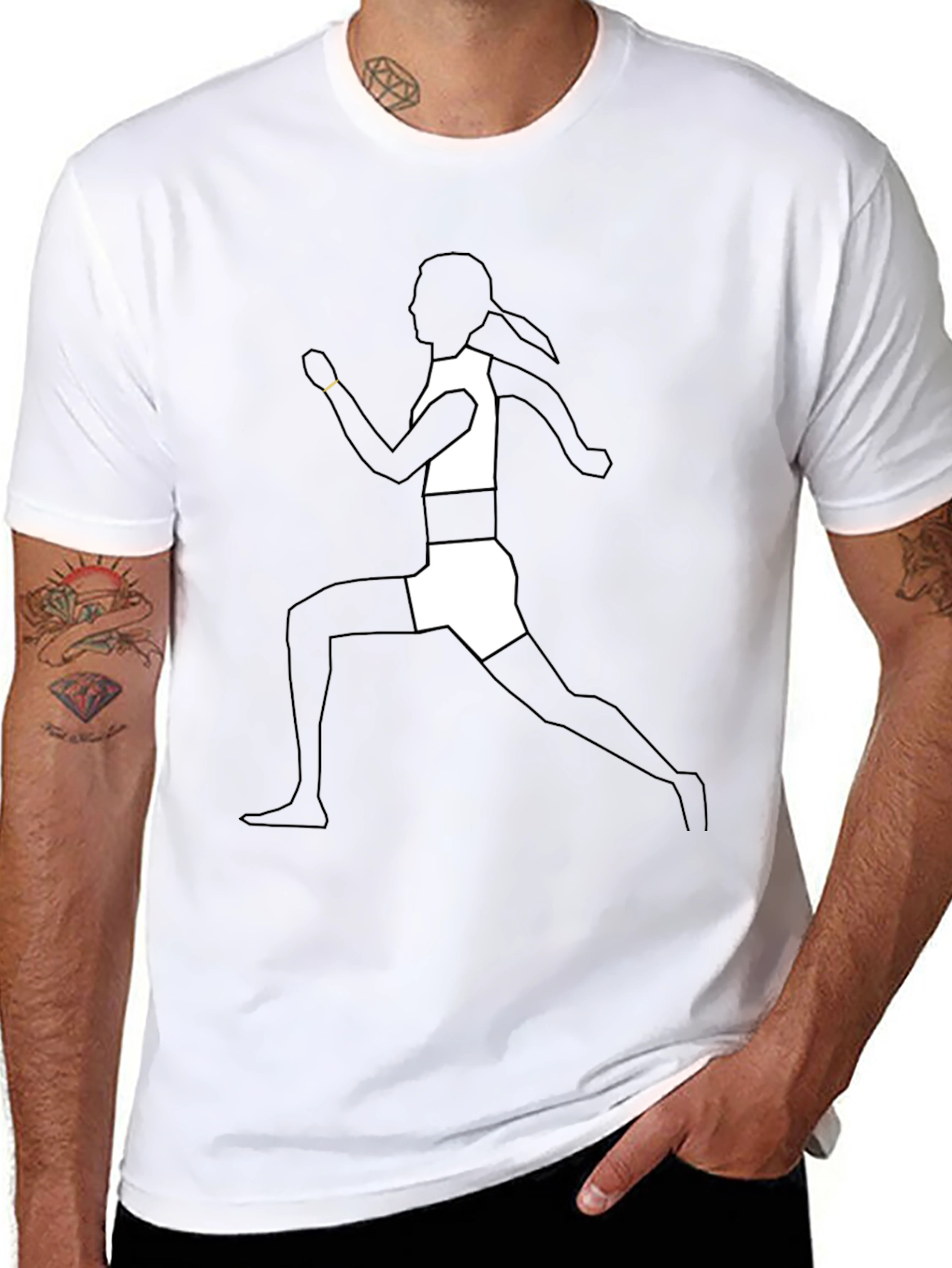 Runner Silhouette Graphic Tee - Black