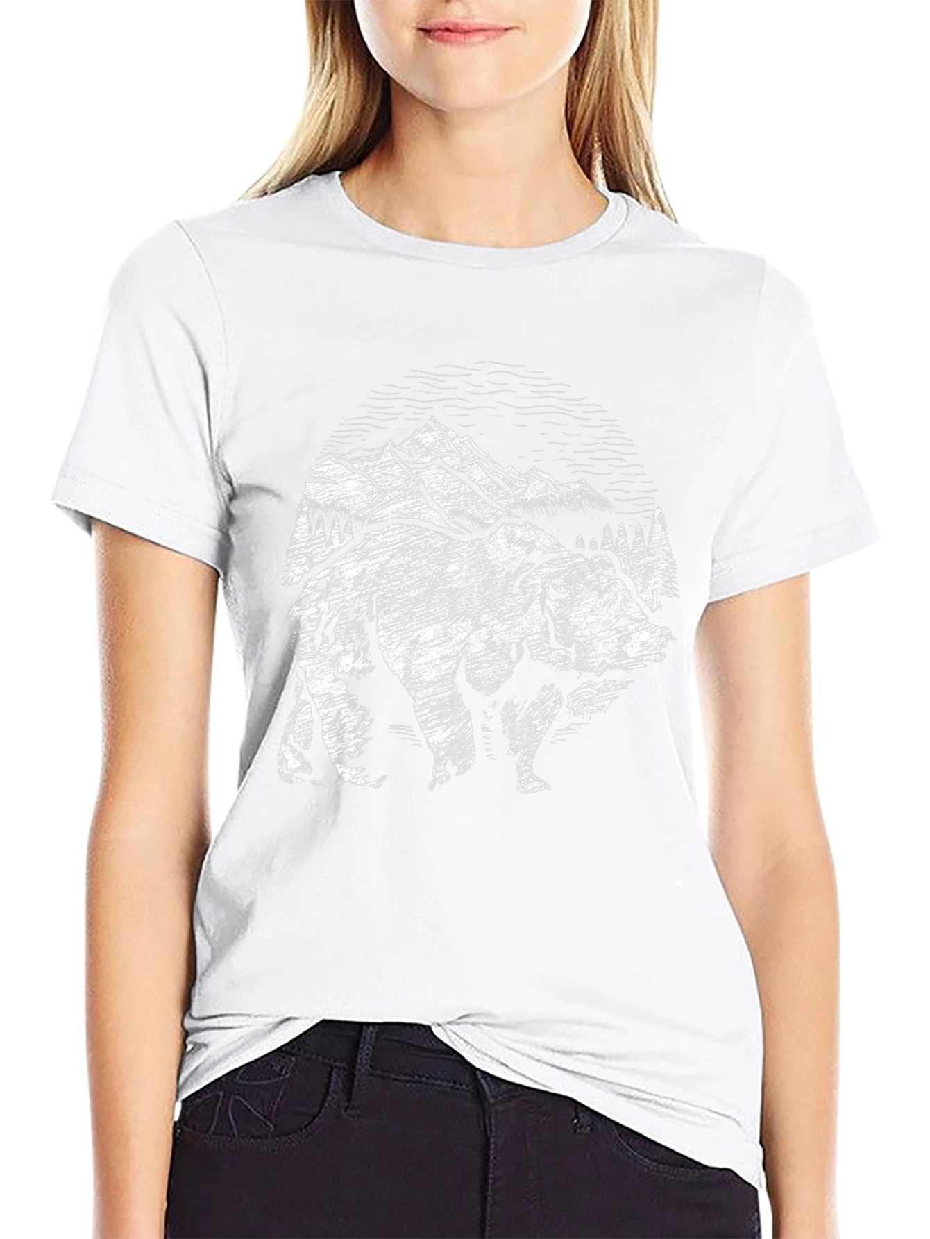 Black Bear Mountain Graphic T-Shirt - Nature Adventure Tee