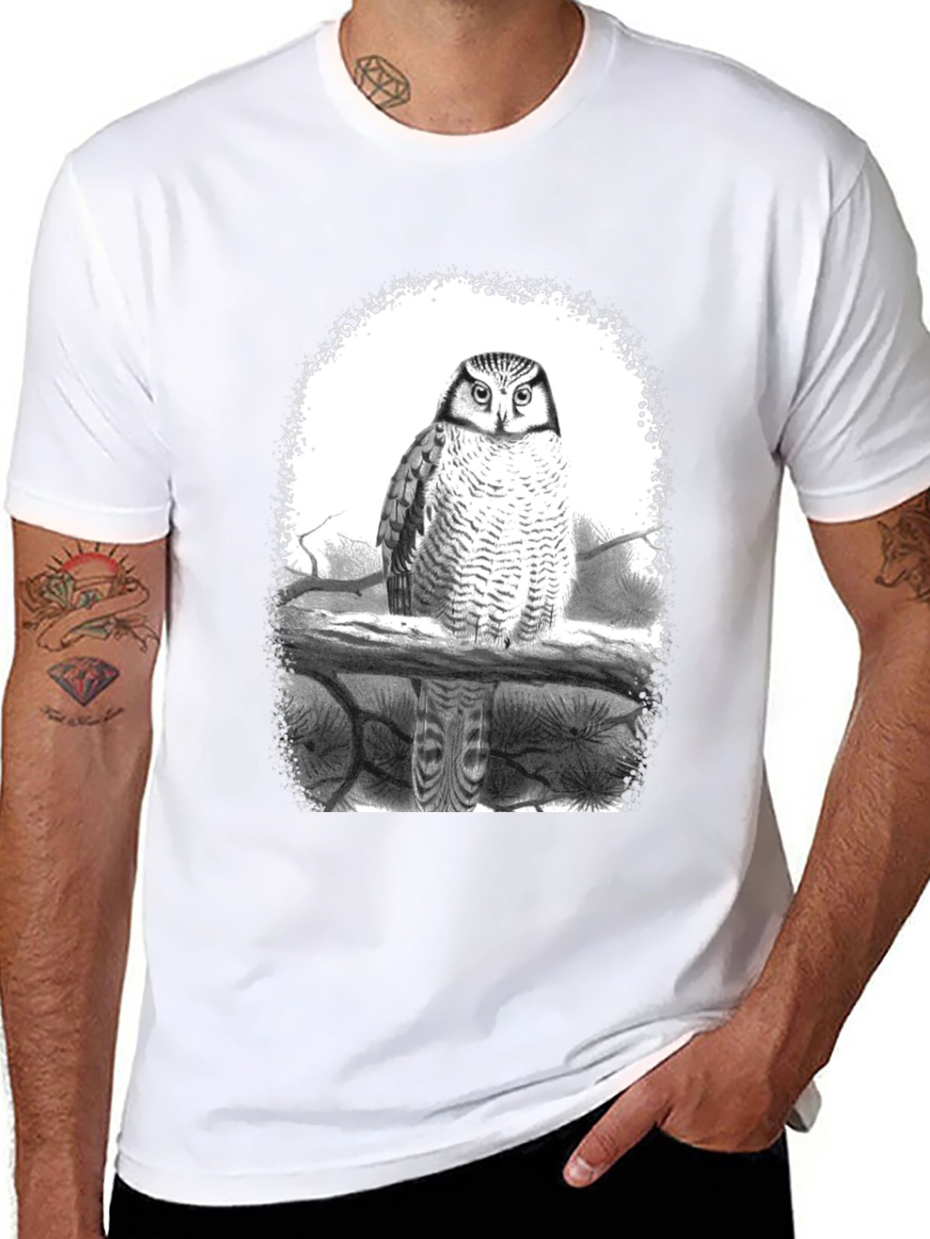 Owl Graphic Tee - Black Cotton Blend