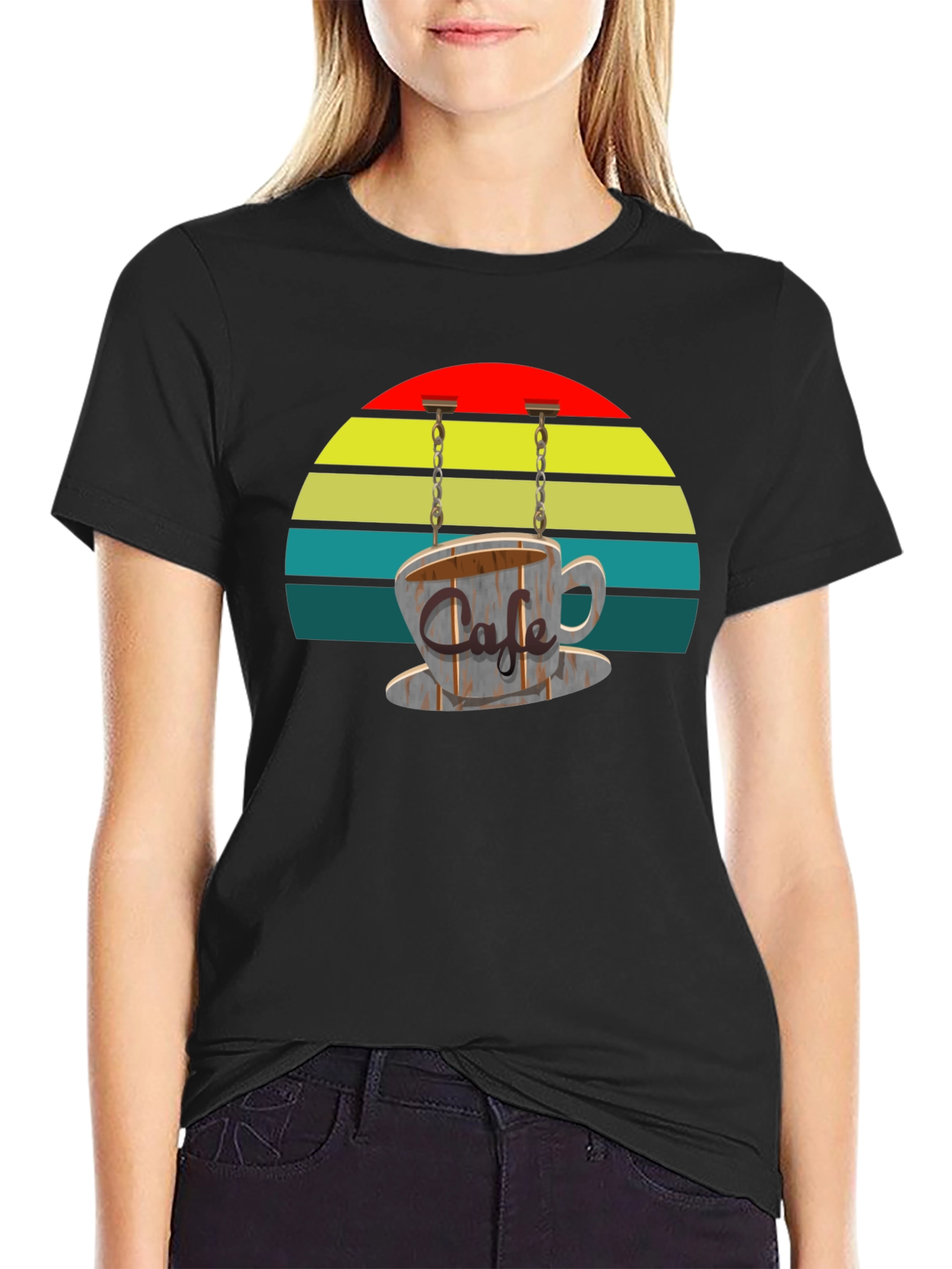 Cafe Cup Graphic T-Shirt - Retro Style