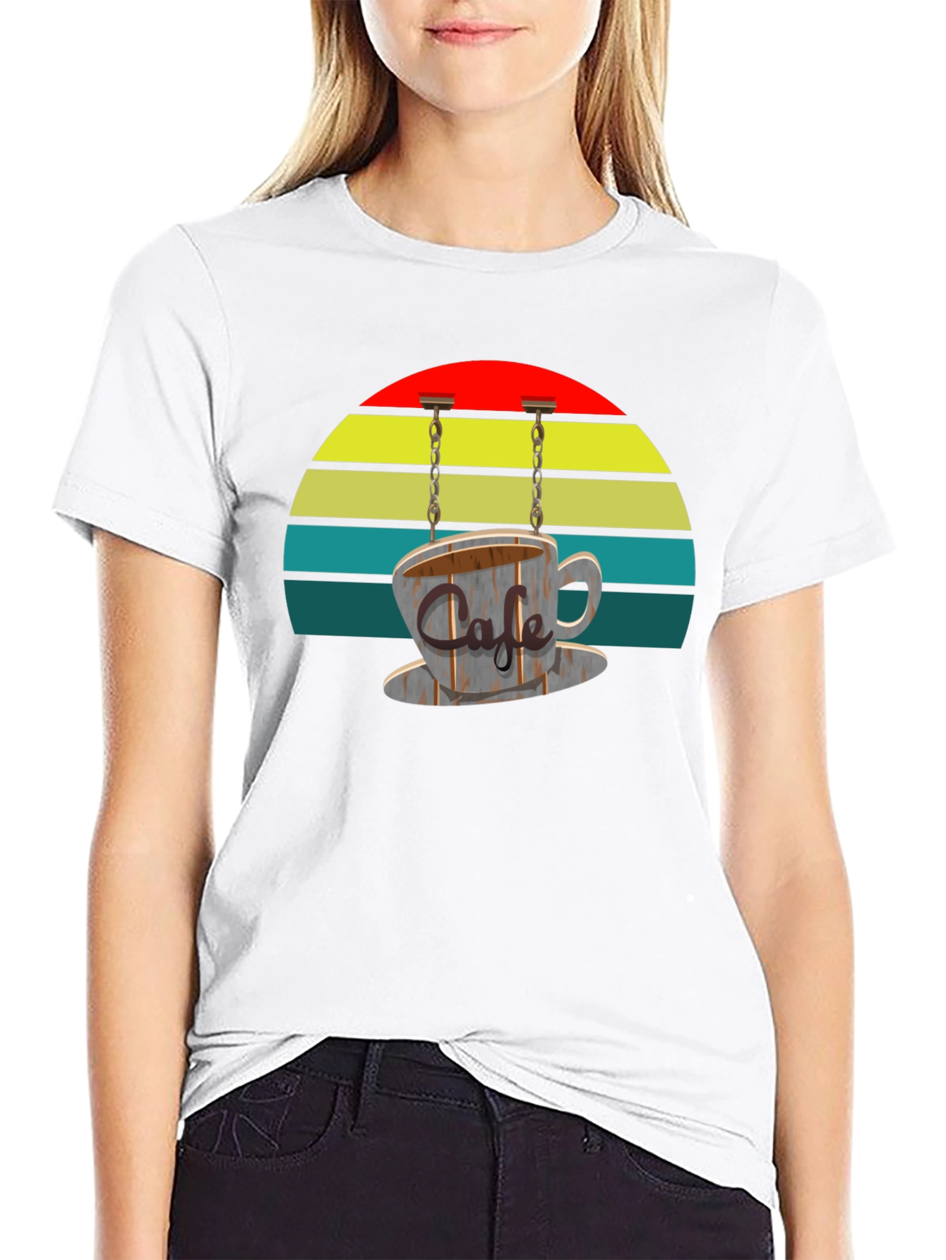 Cafe Cup Graphic T-Shirt - Retro Style