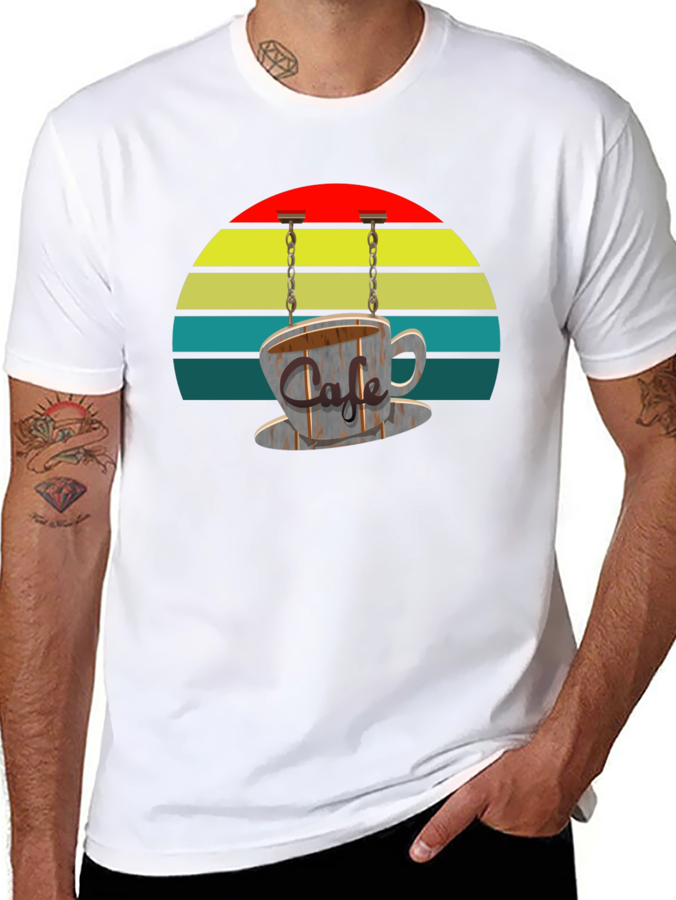Cafe Cup Graphic T-Shirt - Retro Style