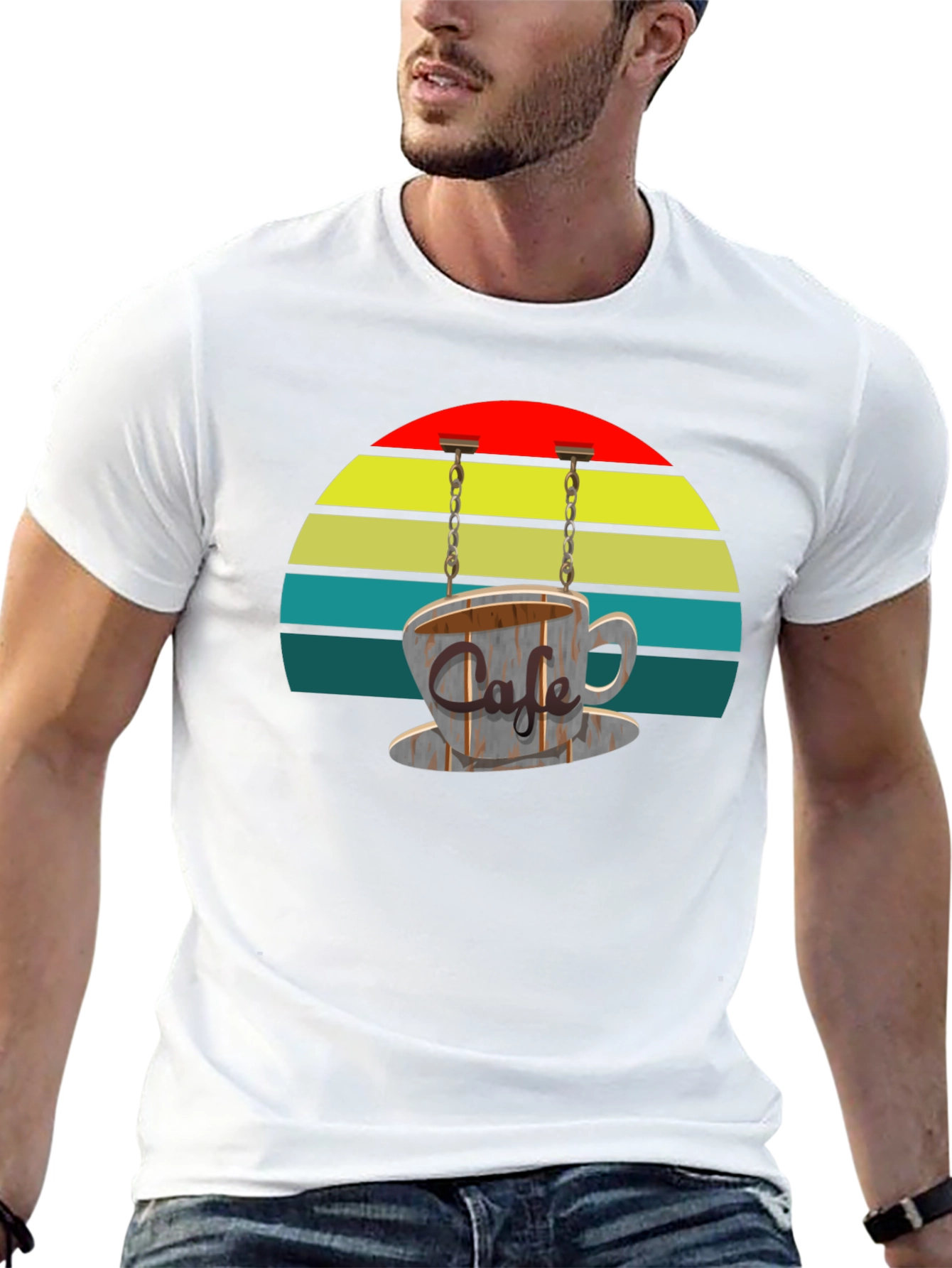Cafe Cup Graphic T-Shirt - Retro Style