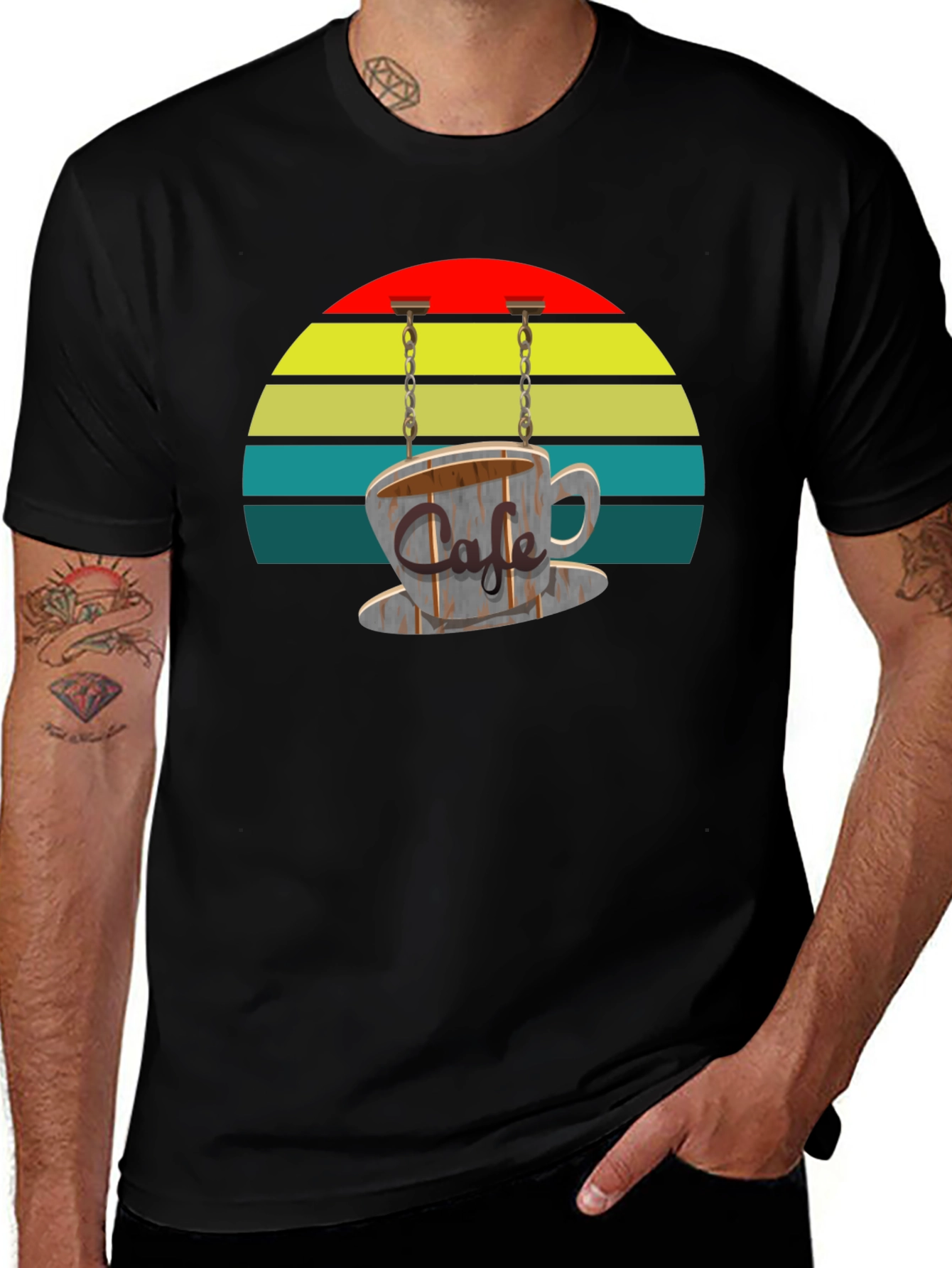 Cafe Cup Graphic T-Shirt - Retro Style