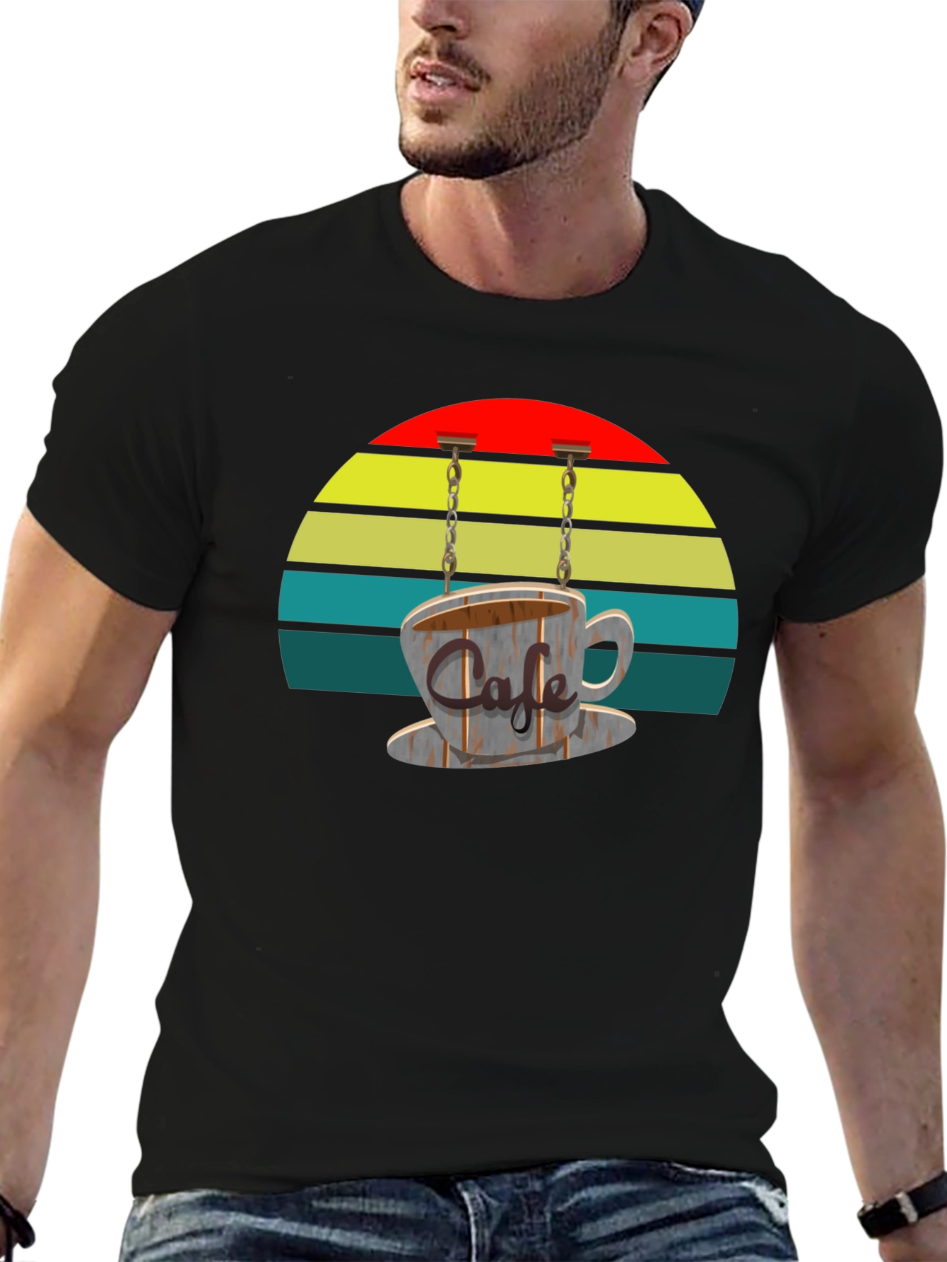 Cafe Cup Graphic T-Shirt - Retro Style
