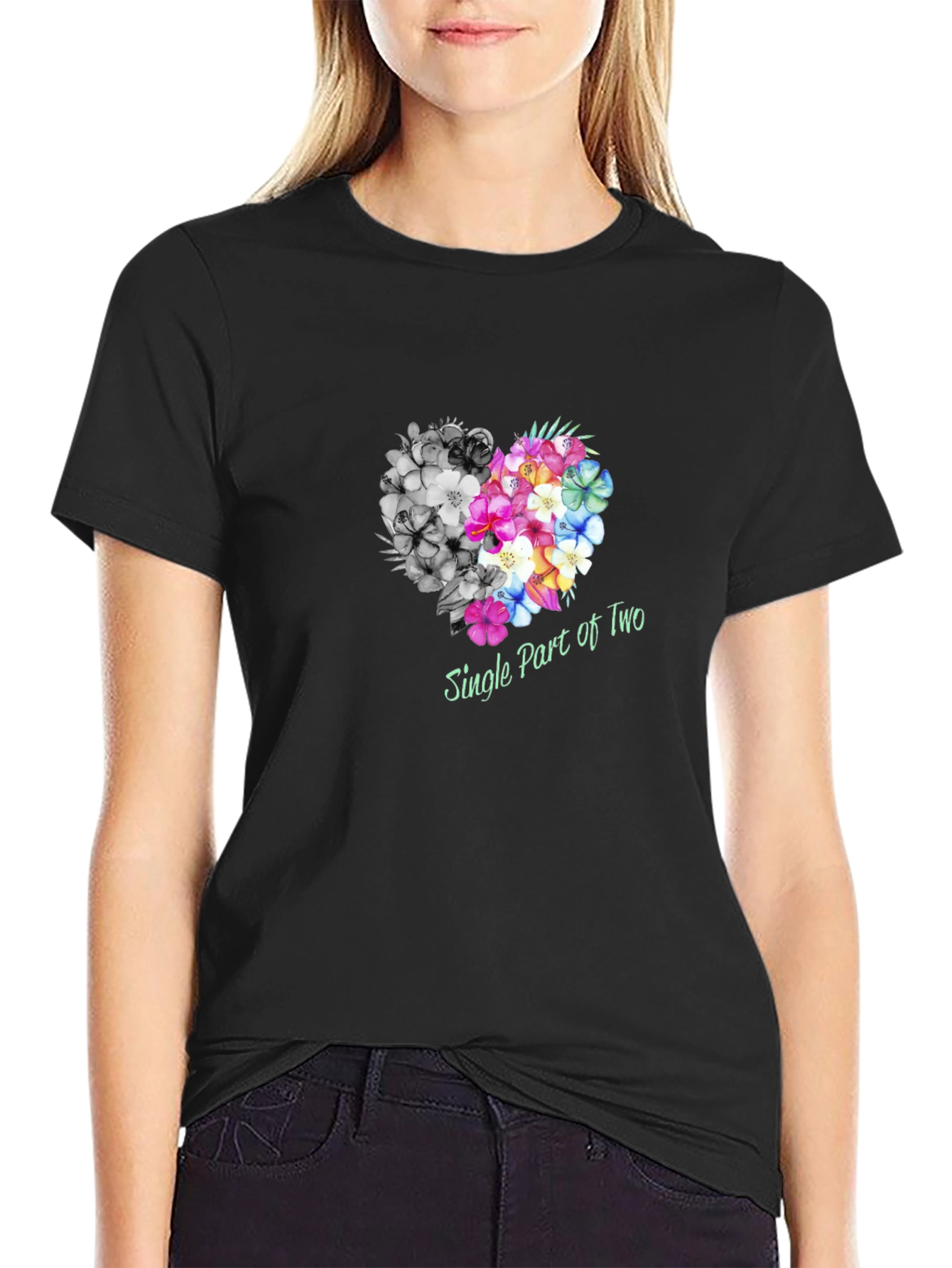 Single Part of Two Floral Heart T-Shirt