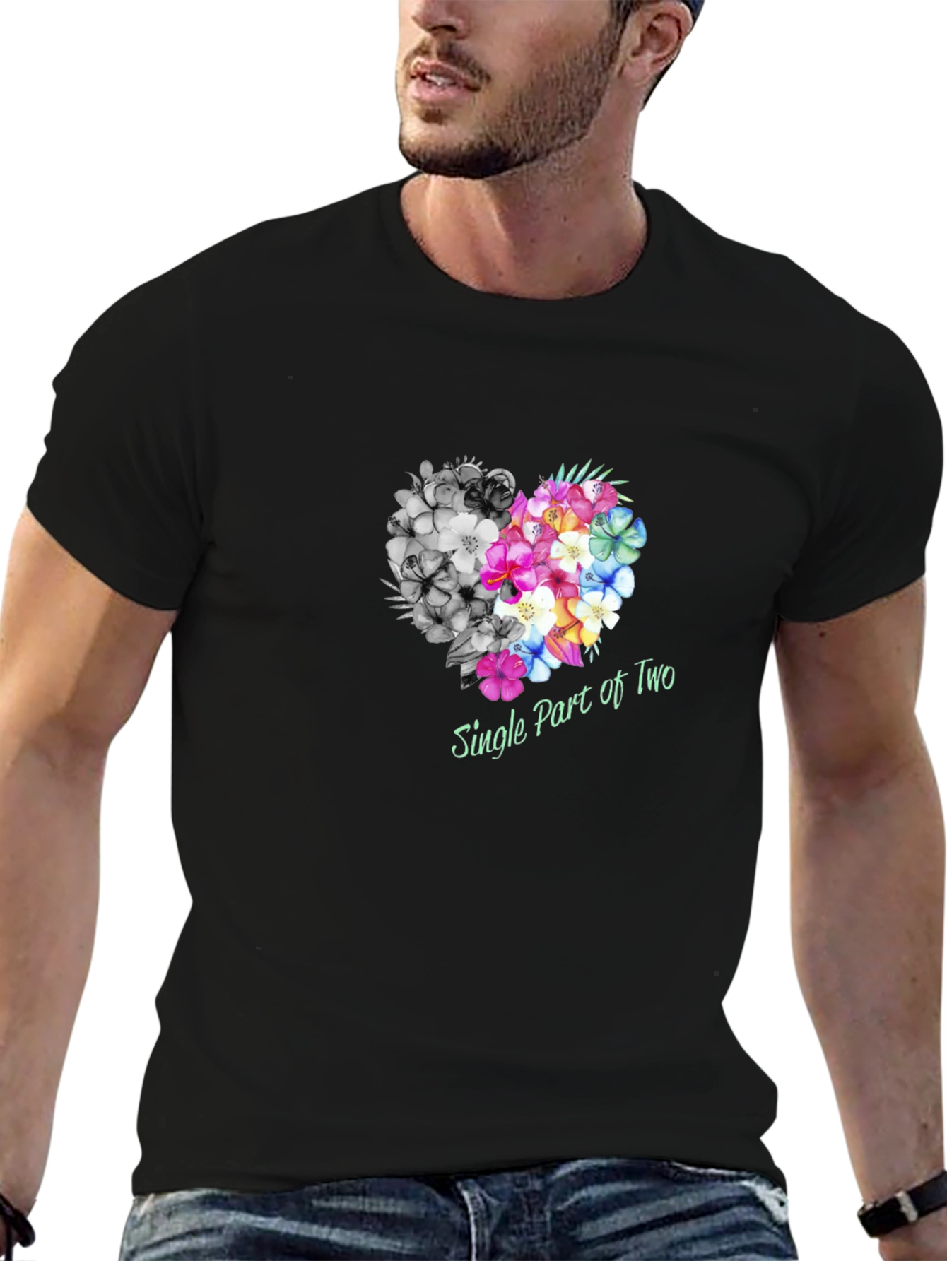 Single Part of Two Floral Heart T-Shirt