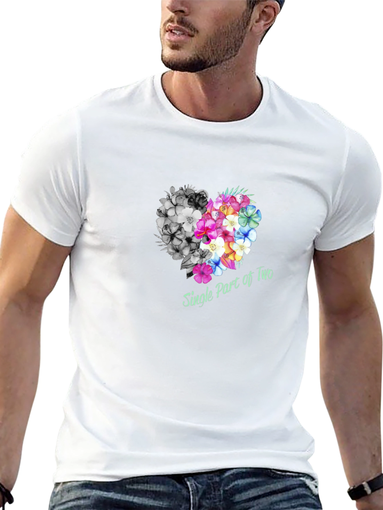 Single Part of Two Floral Heart T-Shirt