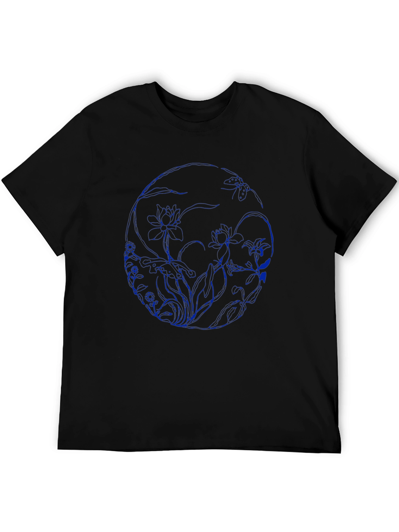 Floral Skull Graphic Black T-Shirt
