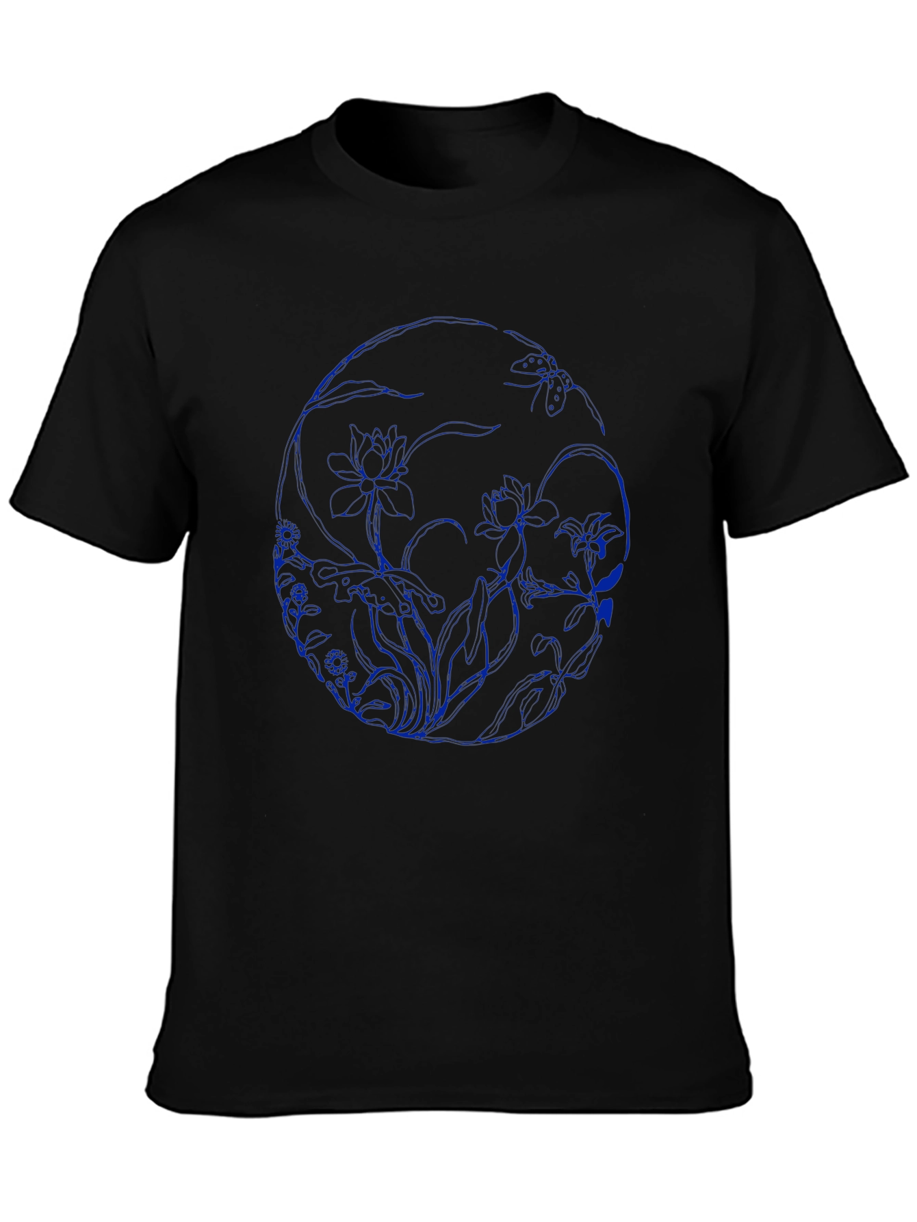 Floral Skull Graphic Black T-Shirt