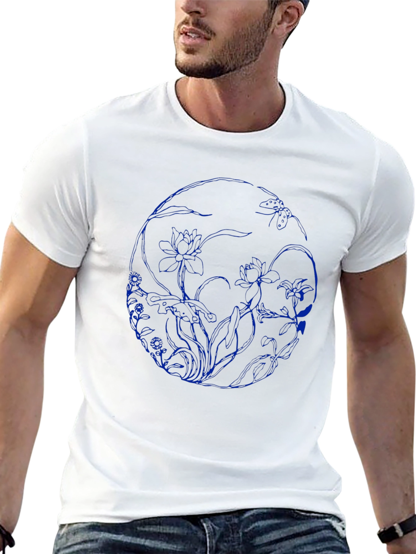 Floral Skull Graphic Black T-Shirt
