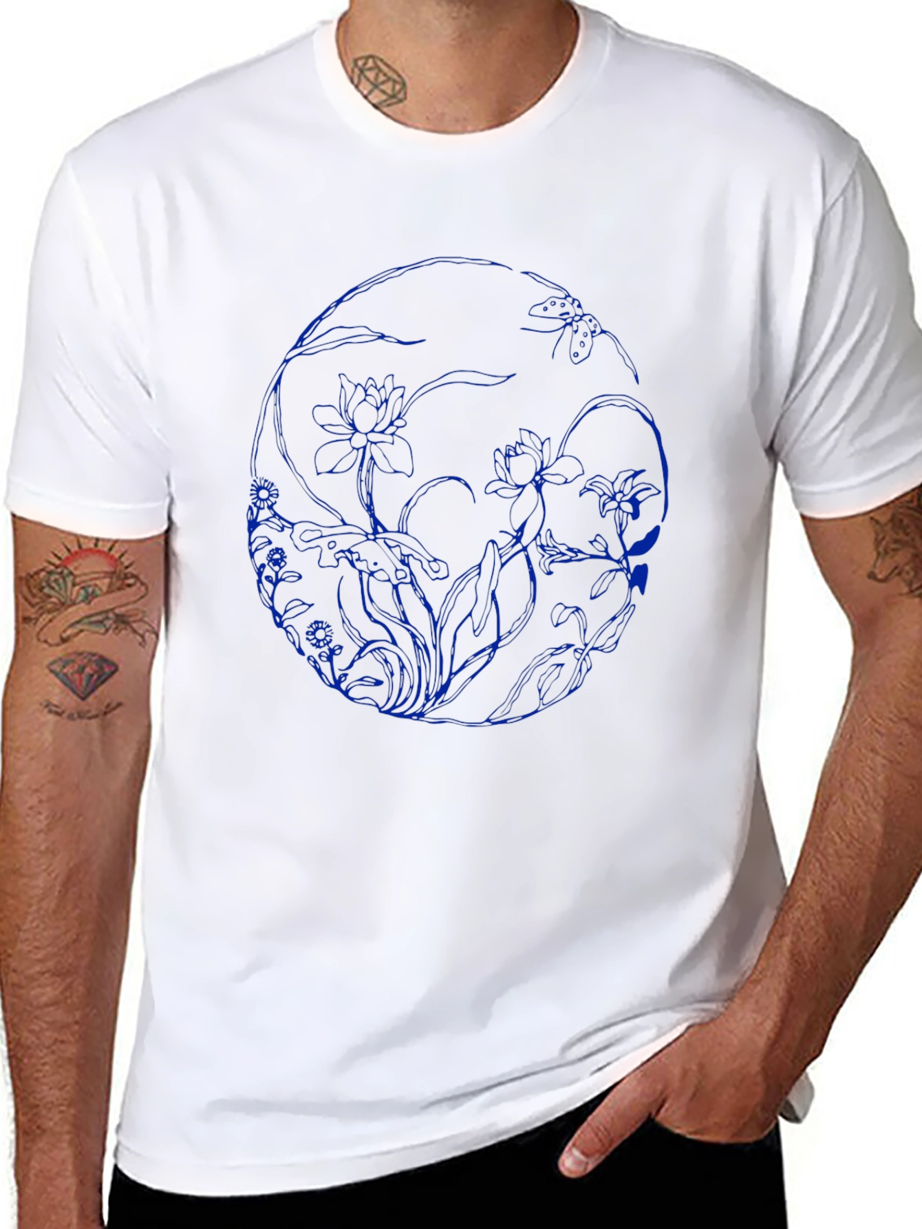 Floral Skull Graphic Black T-Shirt