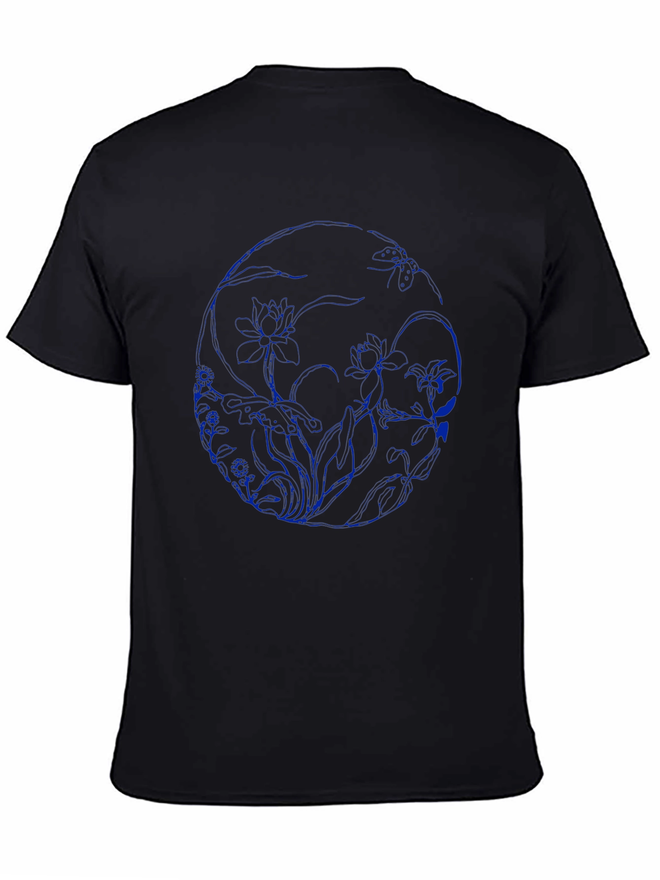 Floral Skull Graphic Black T-Shirt