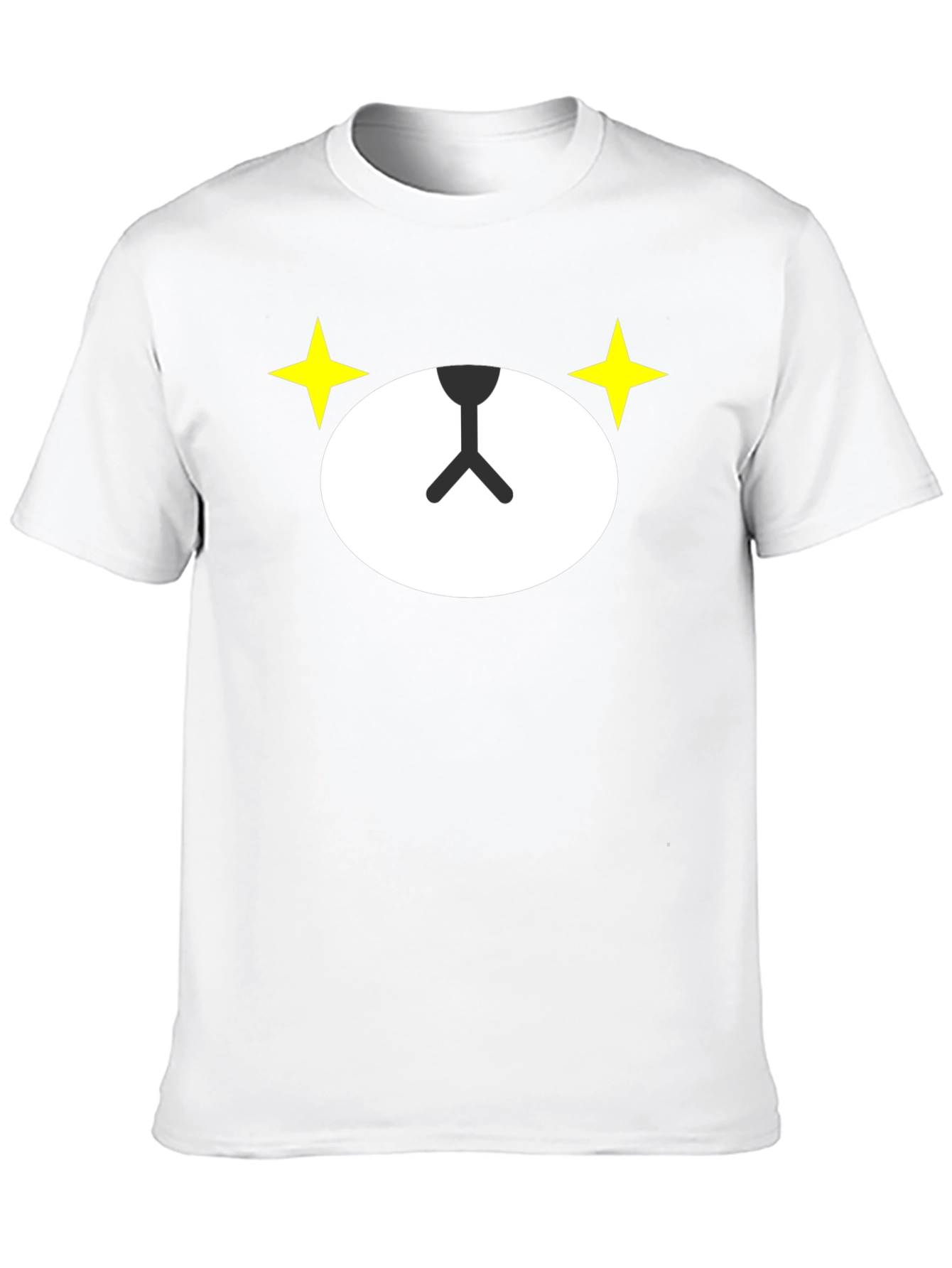 Cute Bear Face Graphic Black T-Shirt