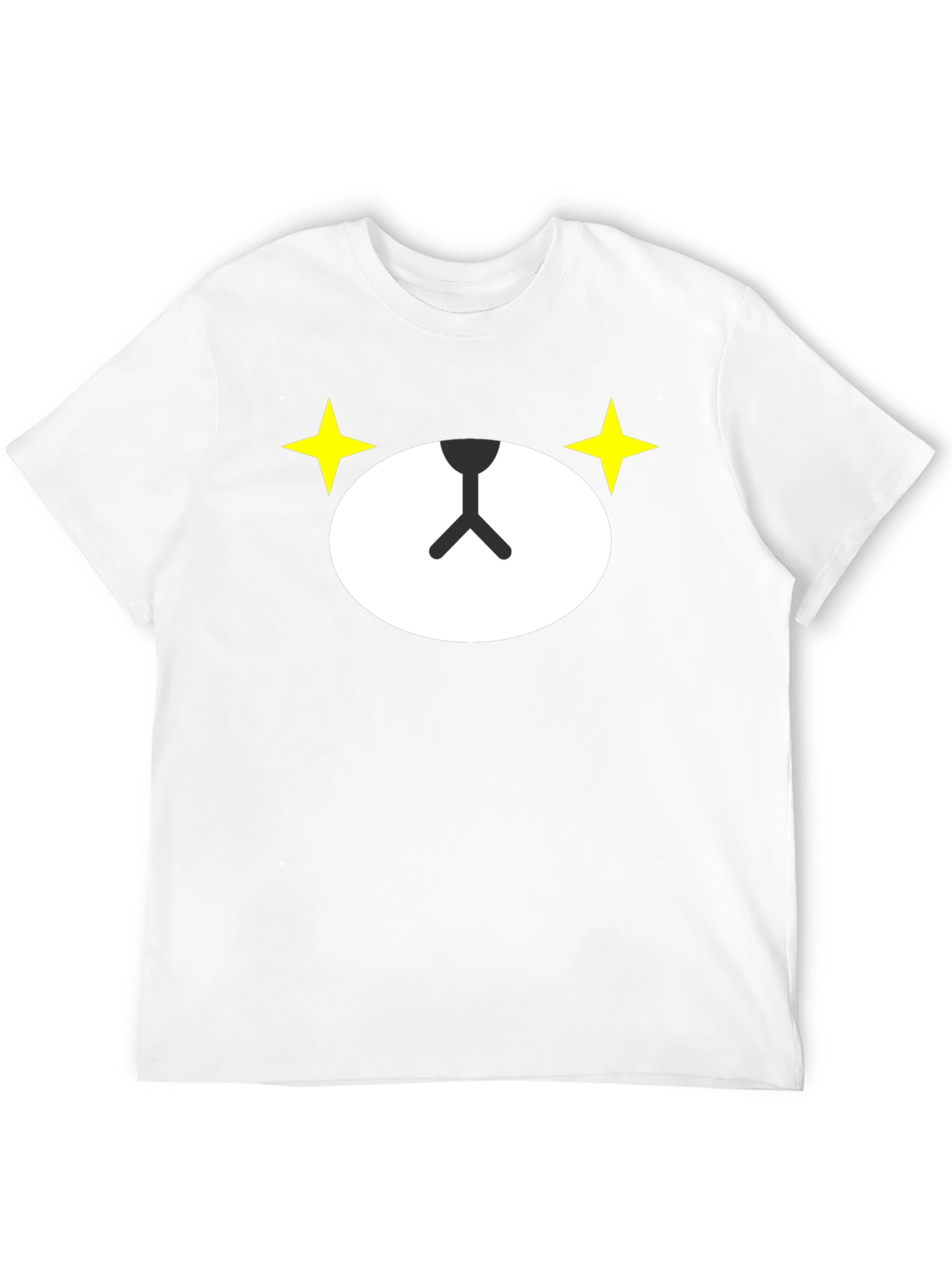 Cute Bear Face Graphic Black T-Shirt