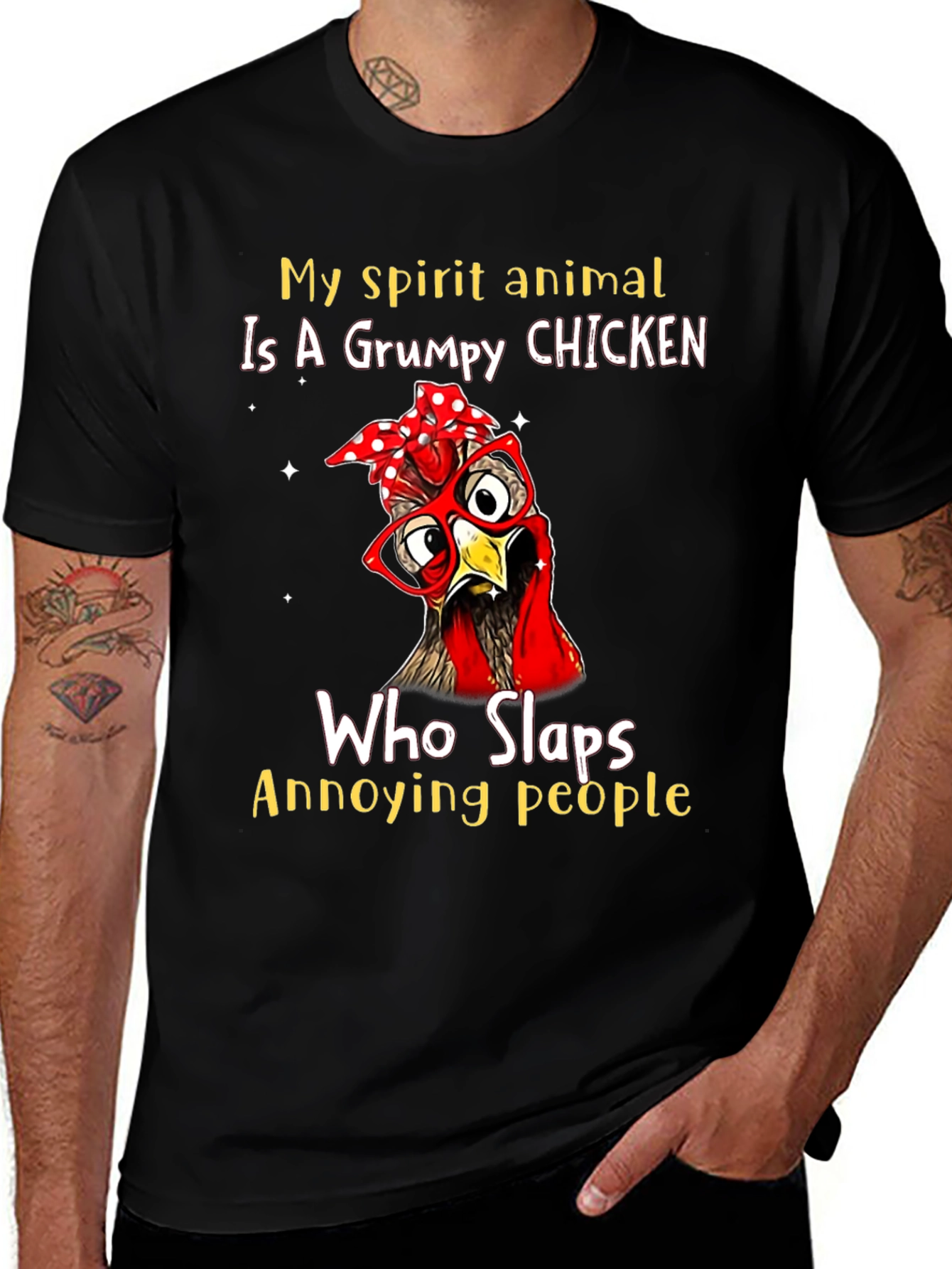 Grumpy Chicken Spirit Animal T-Shirt - Funny Novelty Tee