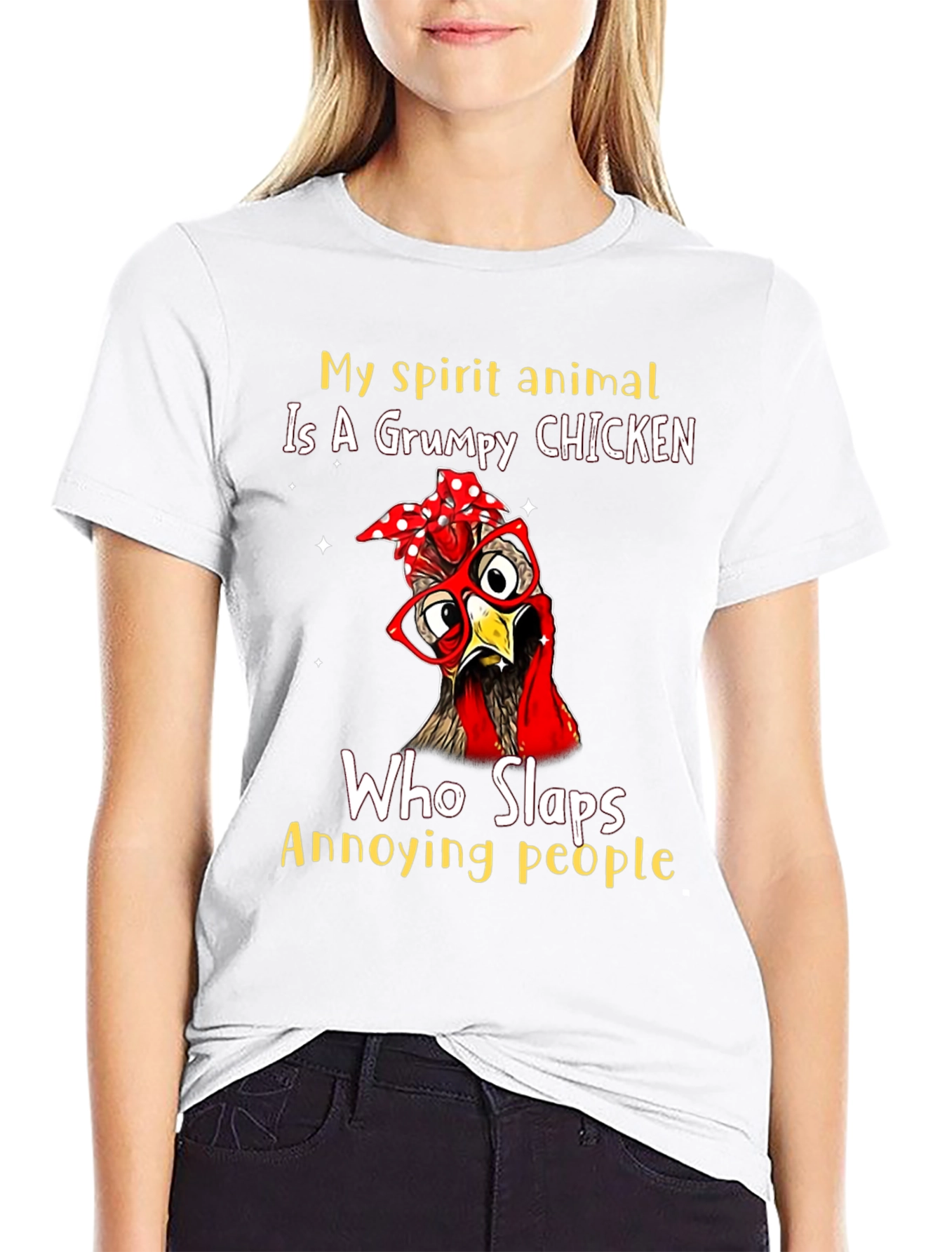 Grumpy Chicken Spirit Animal T-Shirt - Funny Novelty Tee
