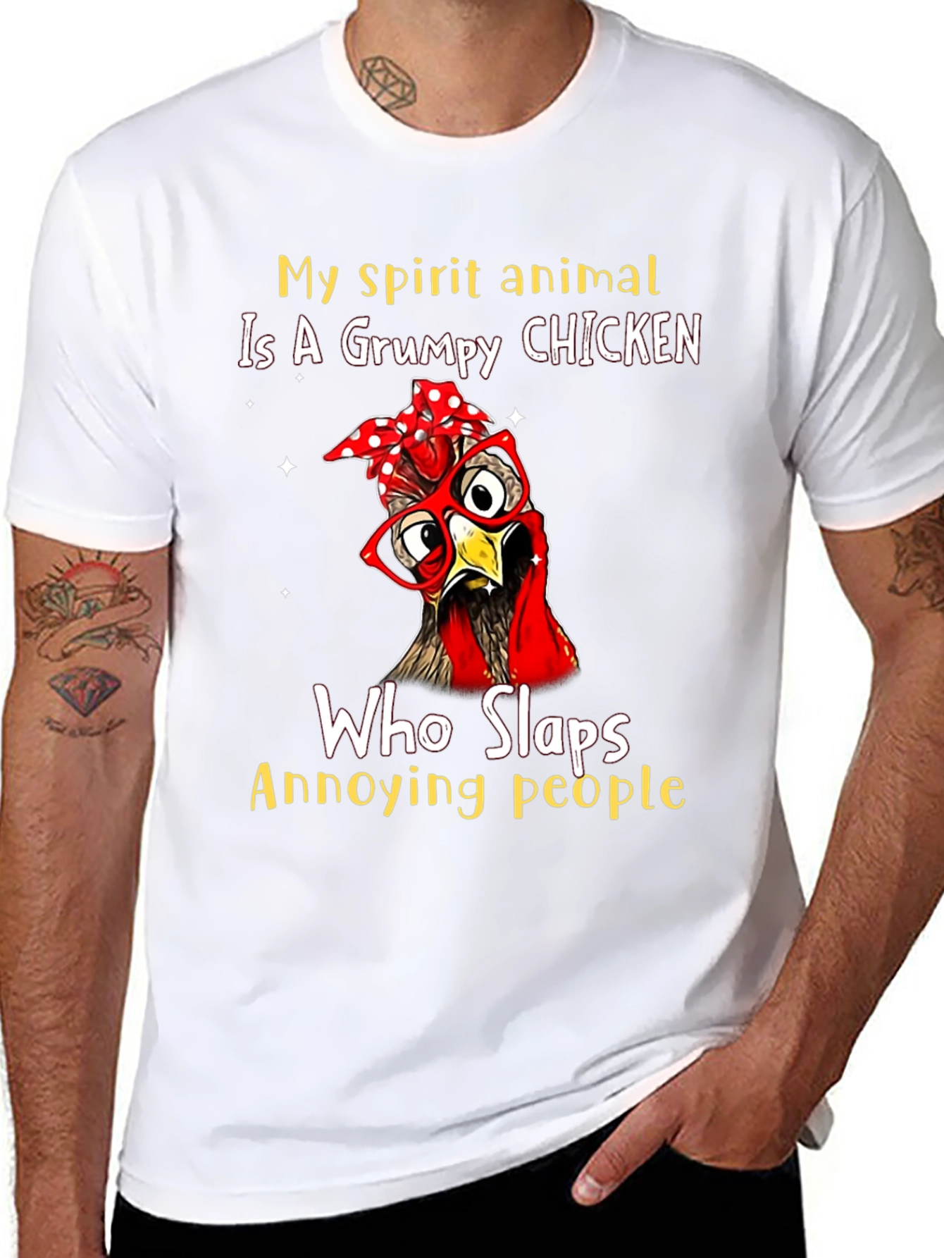 Grumpy Chicken Spirit Animal T-Shirt - Funny Novelty Tee