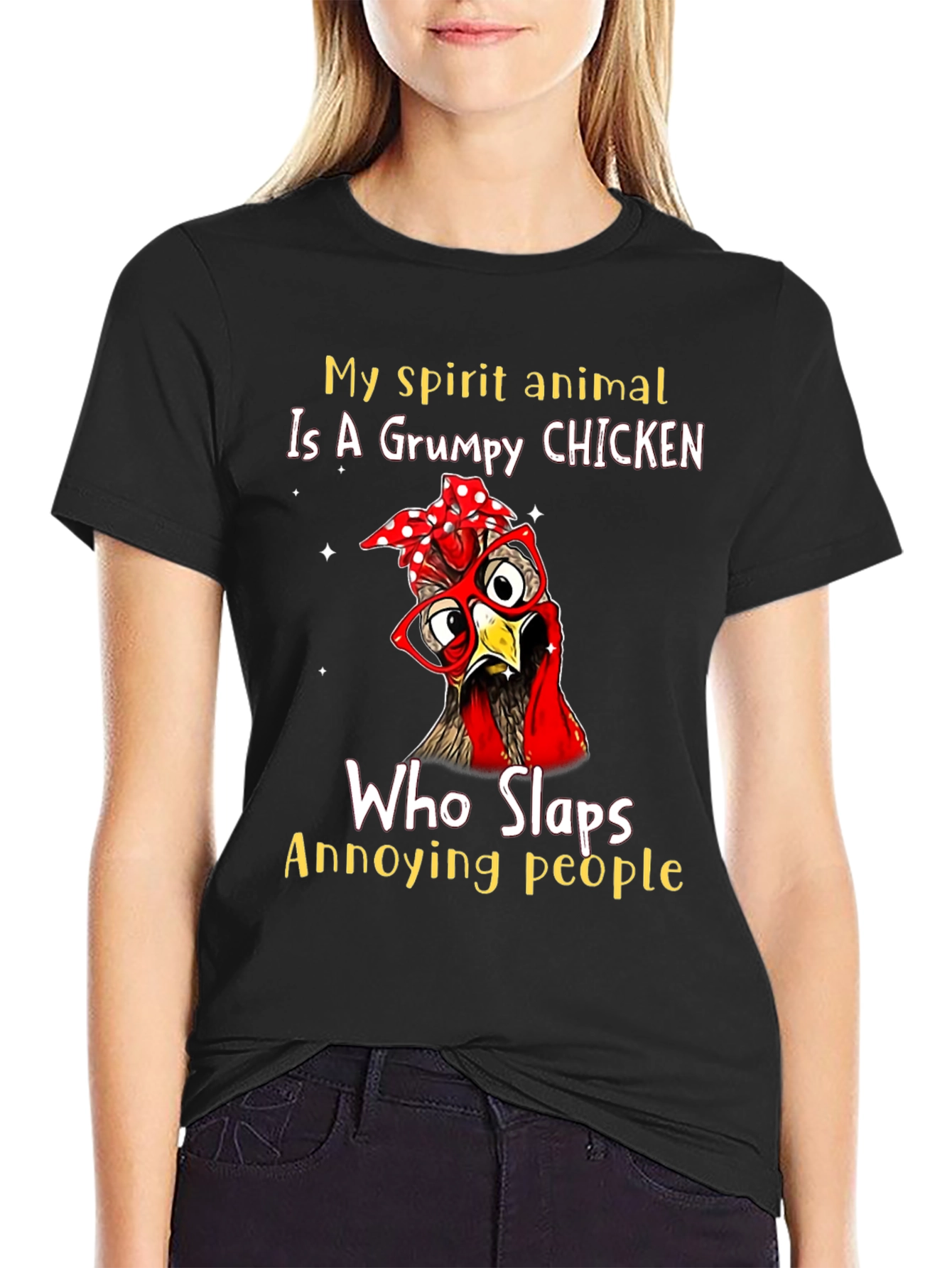 Grumpy Chicken Spirit Animal T-Shirt - Funny Novelty Tee