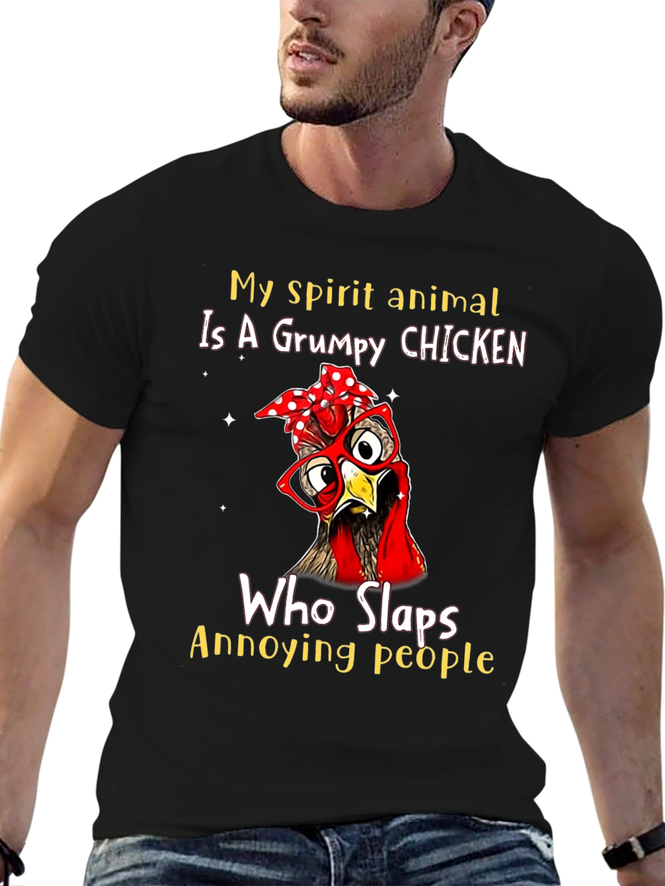 Grumpy Chicken Spirit Animal T-Shirt - Funny Novelty Tee
