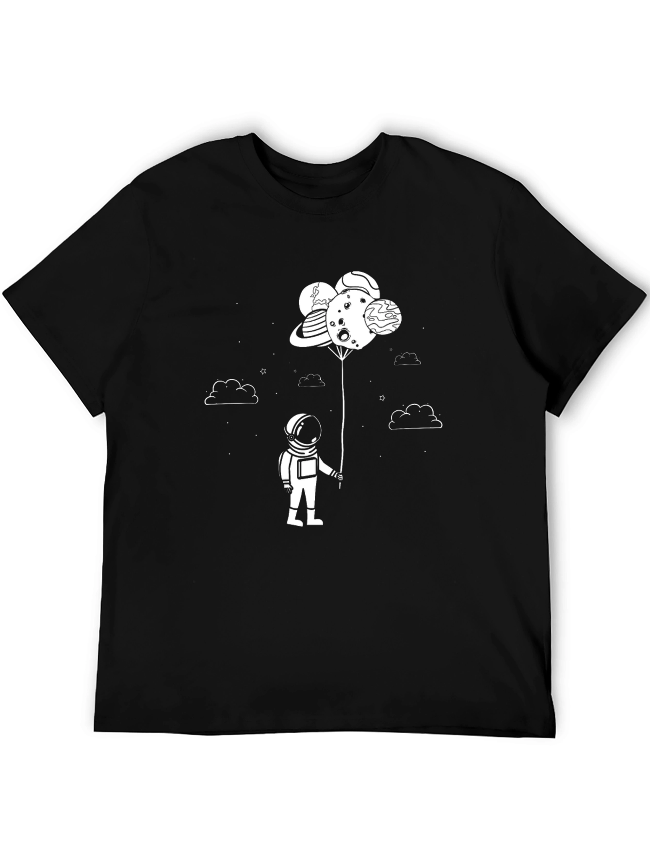 Astronaut Planet Balloons Graphic Tee