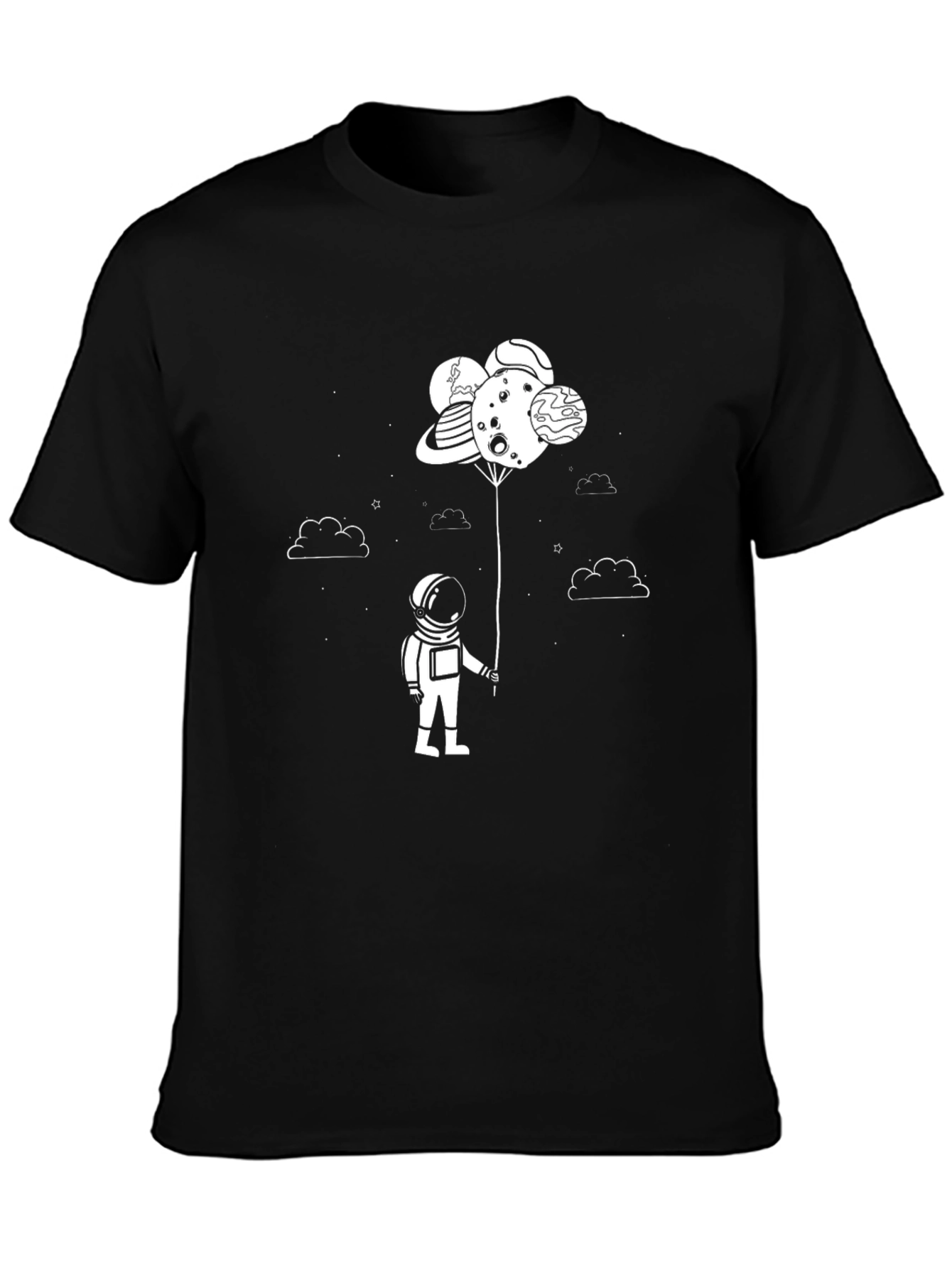 Astronaut Planet Balloons Graphic Tee
