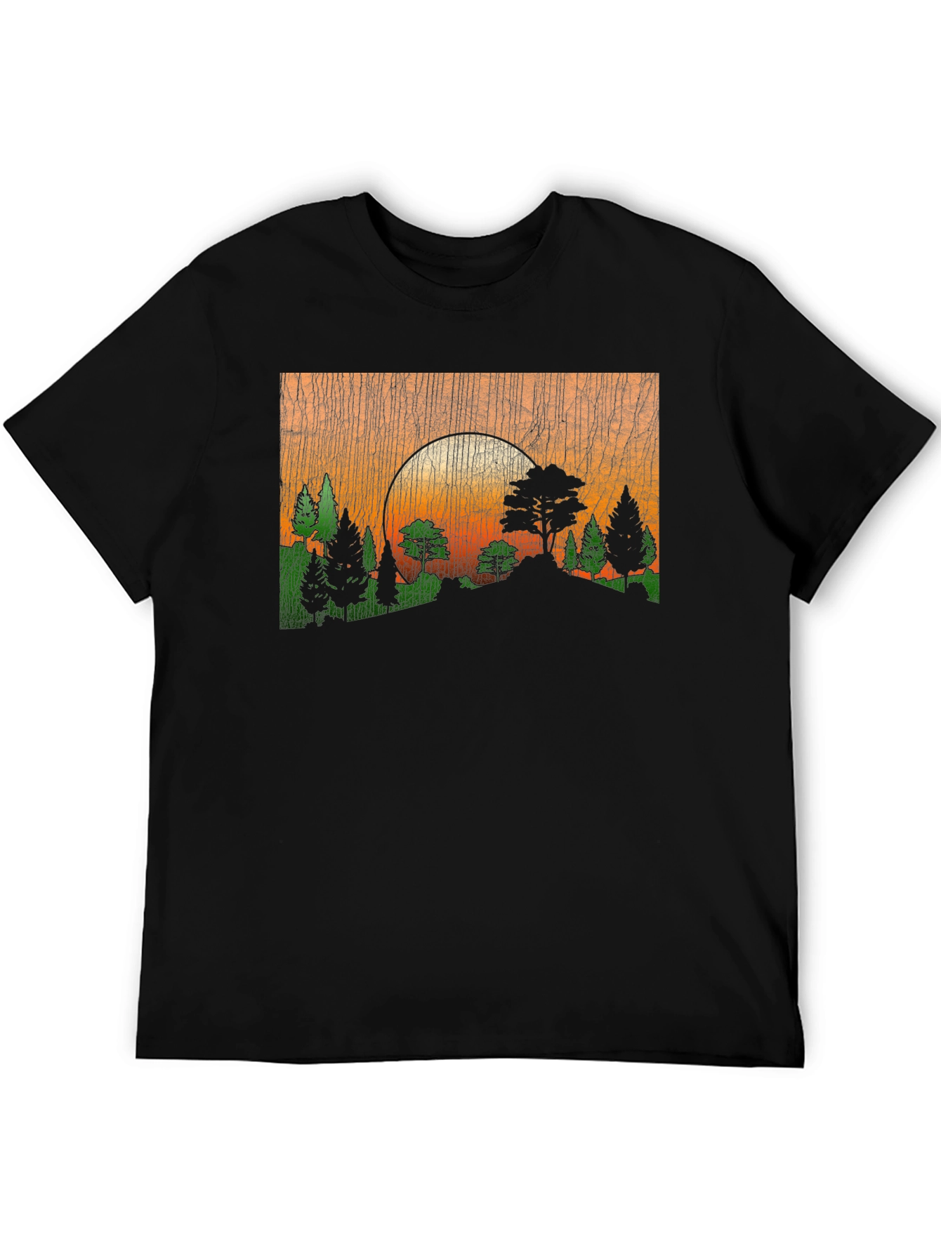 Sunset Forest Graphic Tee - Black