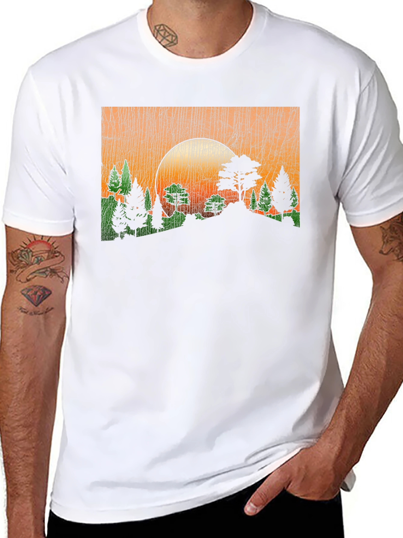 Sunset Forest Graphic Tee - Black