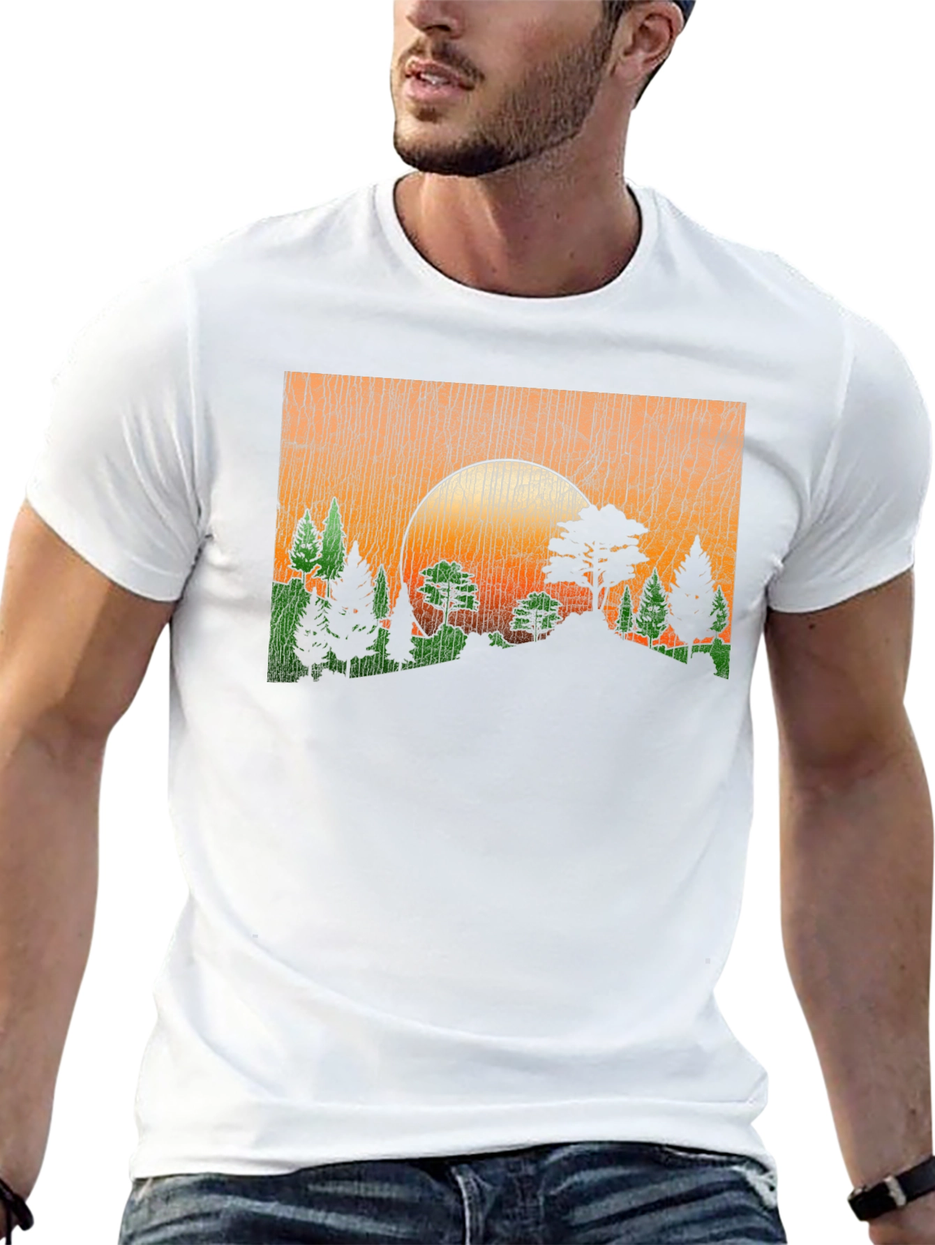 Sunset Forest Graphic Tee - Black