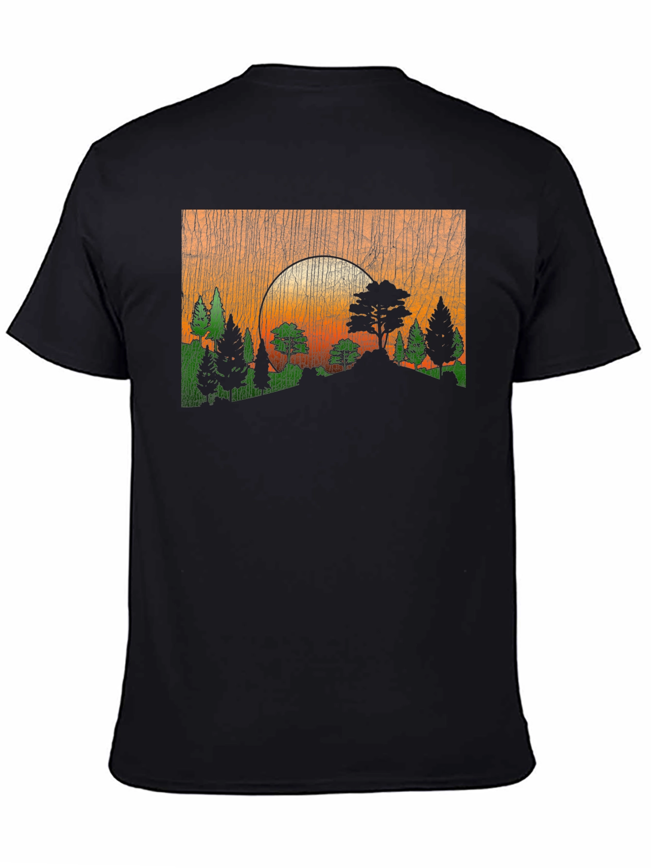 Sunset Forest Graphic Tee - Black