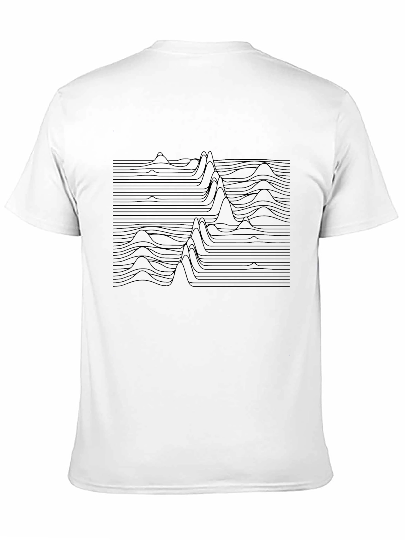 Abstract Line Wave Graphic Black T-Shirt